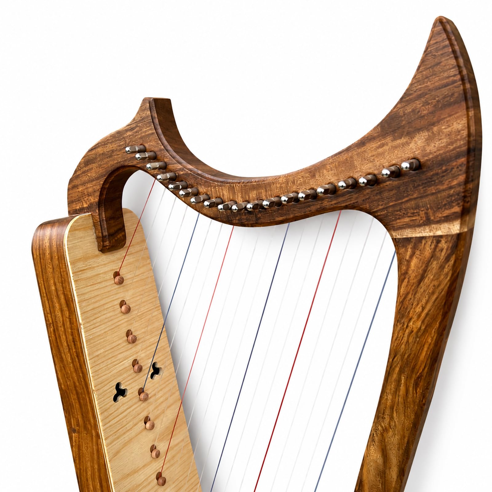 Uzman Harfen 19 Saiten Gothic Harfe Keltische Harfe aus Palisander Echtholz mit Tasche, Stimmschlüssel und Ersatzsaiten, Folk Harp für anspruchsvolle Einsteiger und Fortgeschrittene