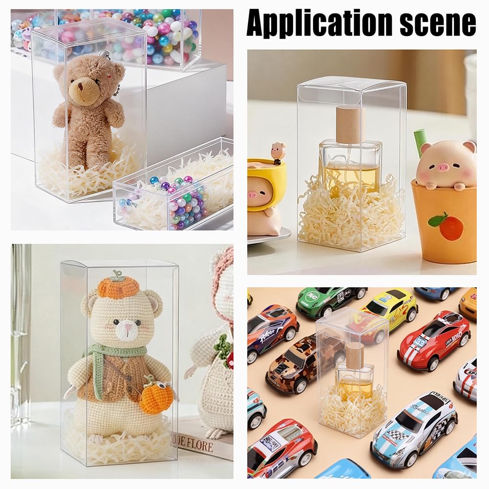 68 scatole trasparenti, 7,1 x 7,1 x 15,1 cm, grandi scatole trasparenti in PVC, in plastica, per matrimoni, feste, baby shower, confezioni regalo per San Valentino