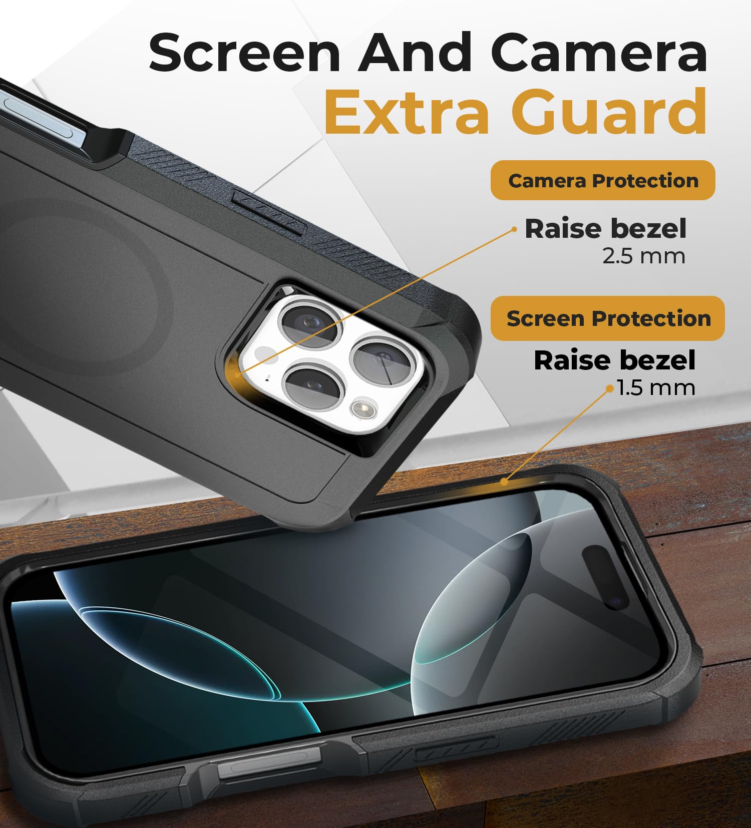 MOTIVE Funda de silicona para iPhone 15 Pro con clip para cinturón, funda para teléfono celular para iPhone 15 Pro, funda delgada y resistente, funda protectora a prueba de golpes y soporte, 6.1