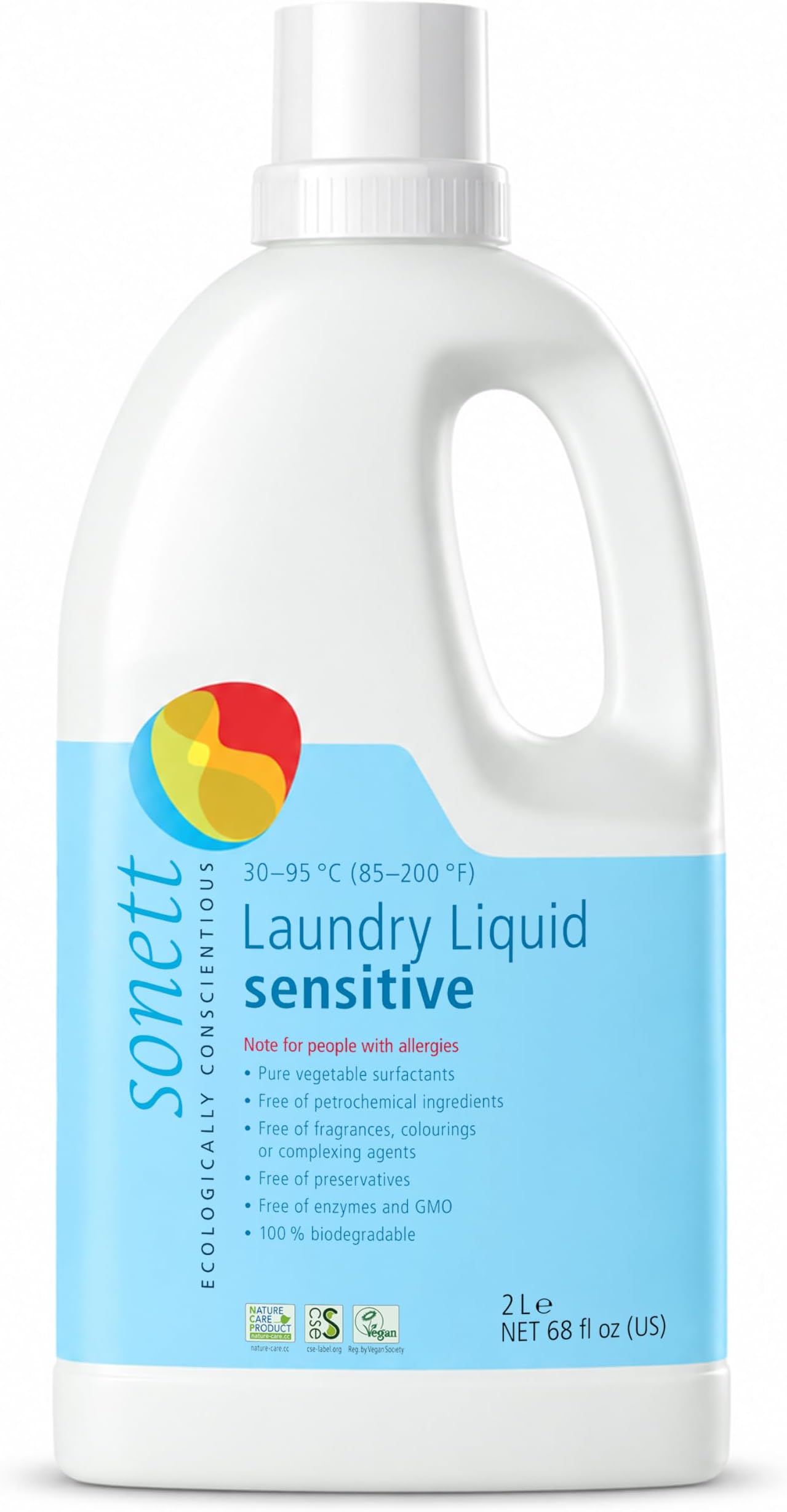 Sonett Organic Liquid Laundry Detergent, Sensitive, Fragrance-Free, 1-Pack