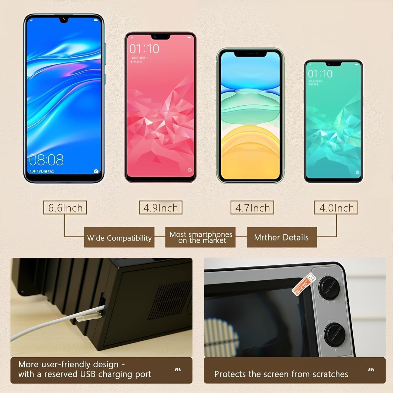 Retro TV Phone Screen Magnifier - 14" HD Magnifying Screen for All Smartphones, Foldable Vintage Design with Blue Light Filter | No Battery Needed, Portable Movie Enlarger Gift for Movie Lover