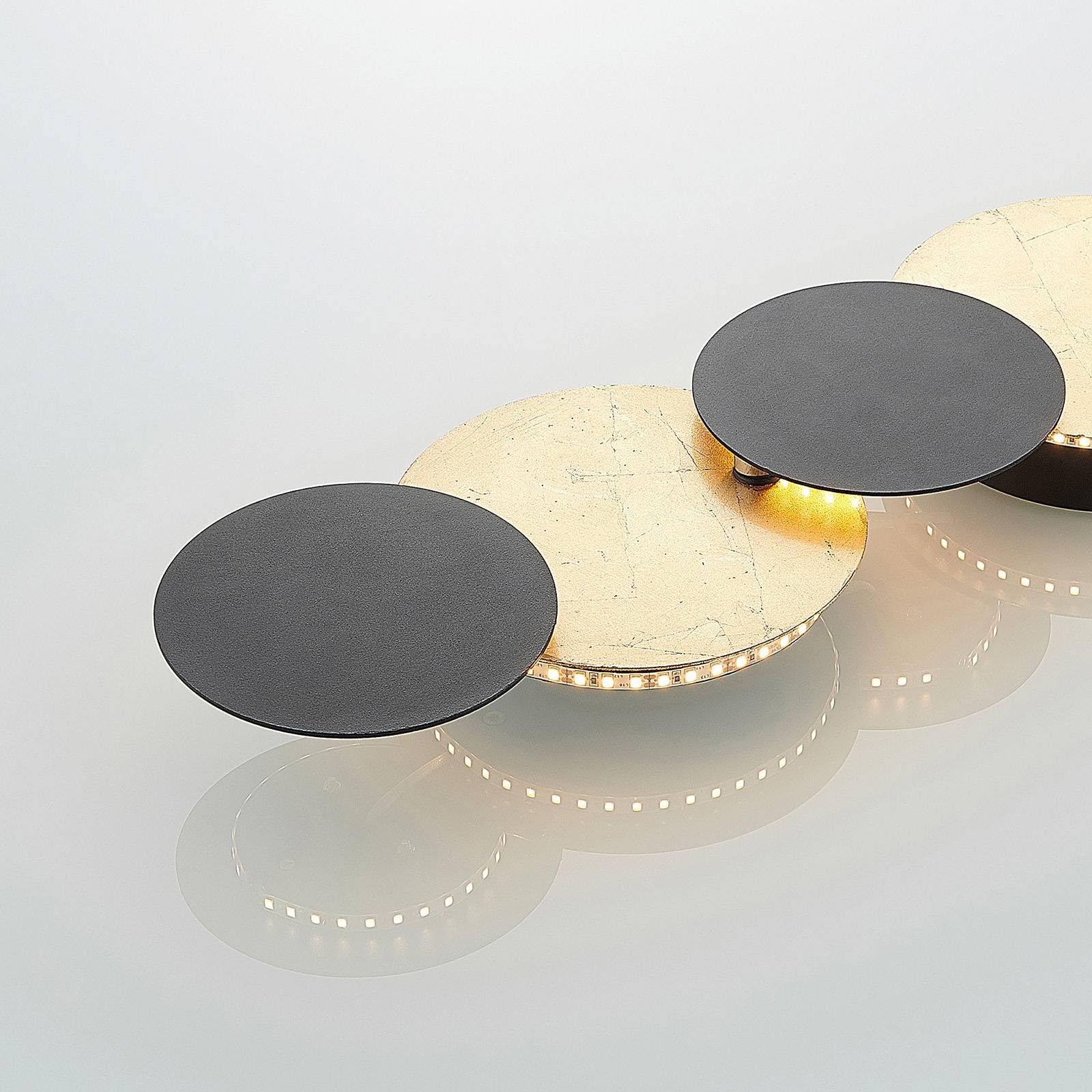 Lindby LED Wandlampe schwarz gold, Wandspot Wandleuchte innen Deckenlampe Deckenleuchte 17W Wandbeleuchtung Wohnzimmer Esszimmer Flur
