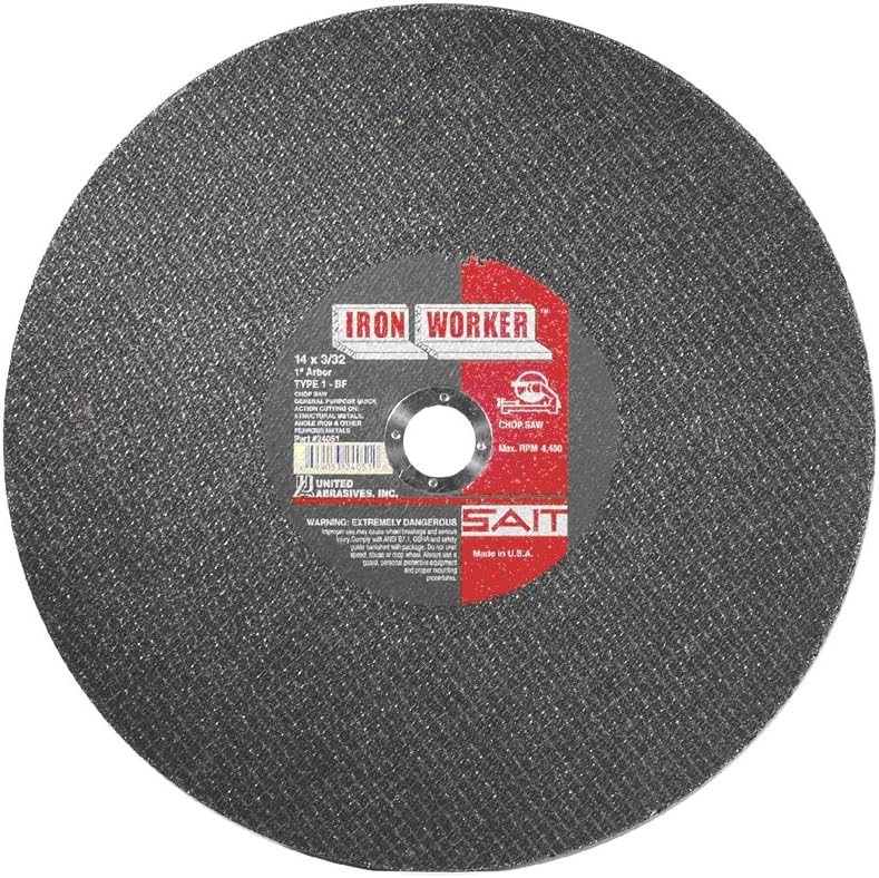 United Abrasives-SAIT 24011 Type 1 16-Inch x 3/32-Inch x 1-Inch IronWorker Chop Saw Wheel, 10-Pack