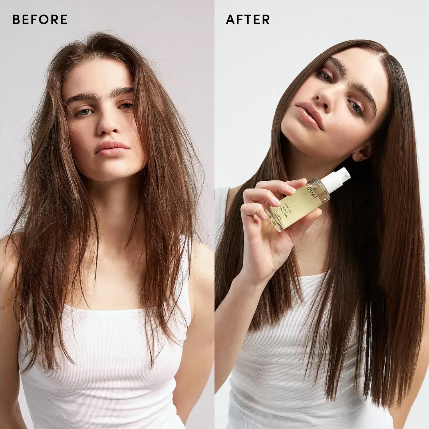 OUAI Haaröl – Hitzeschutz-Öl gegen Frizz, verleiht Glanz & glättet Spliss – farbschonende Formel – frei von Parabenen, Phthalaten & Sulfaten (45ml)