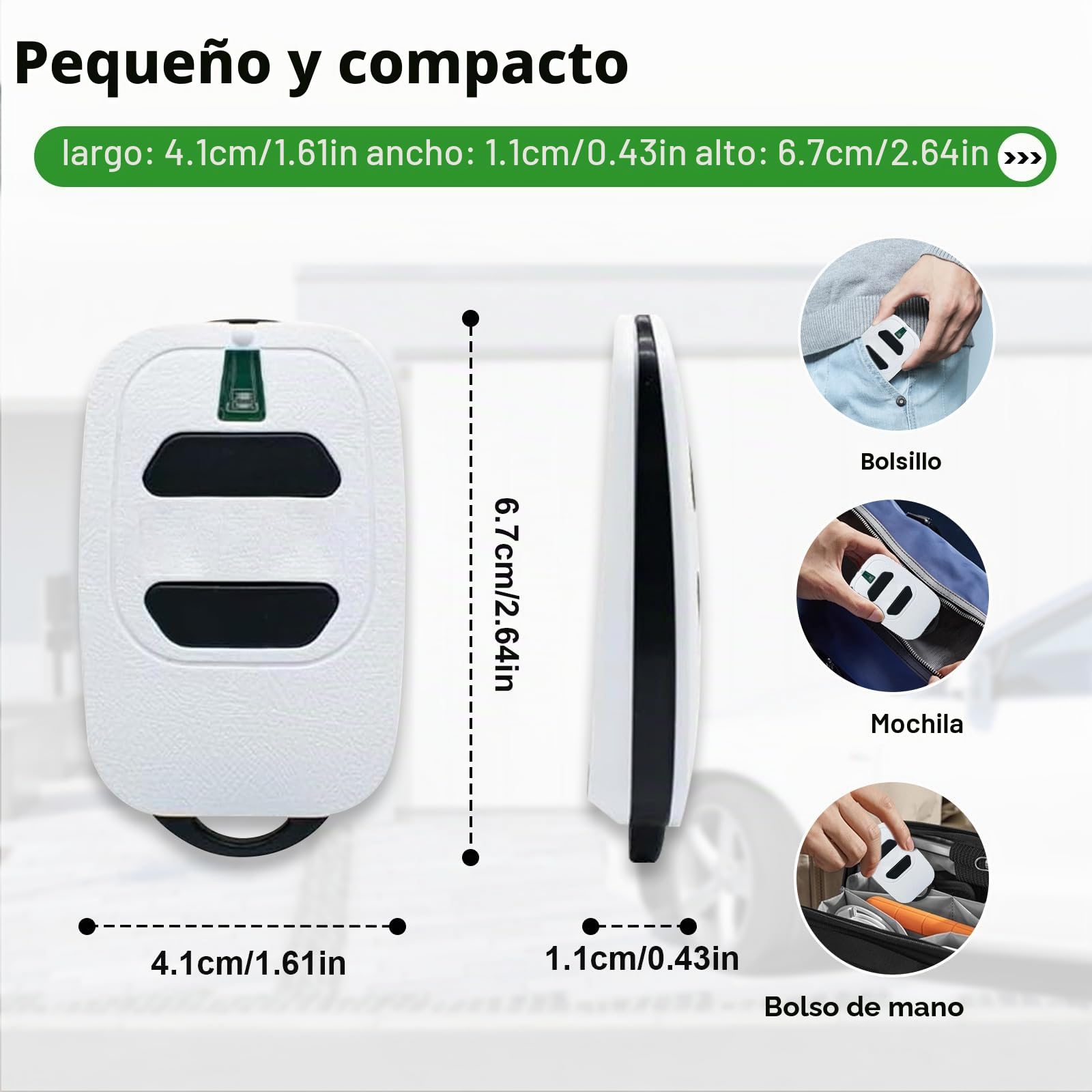 DEA GTI2 - Llavero con mando a distancia para puerta de garaje (433,92 MHz)