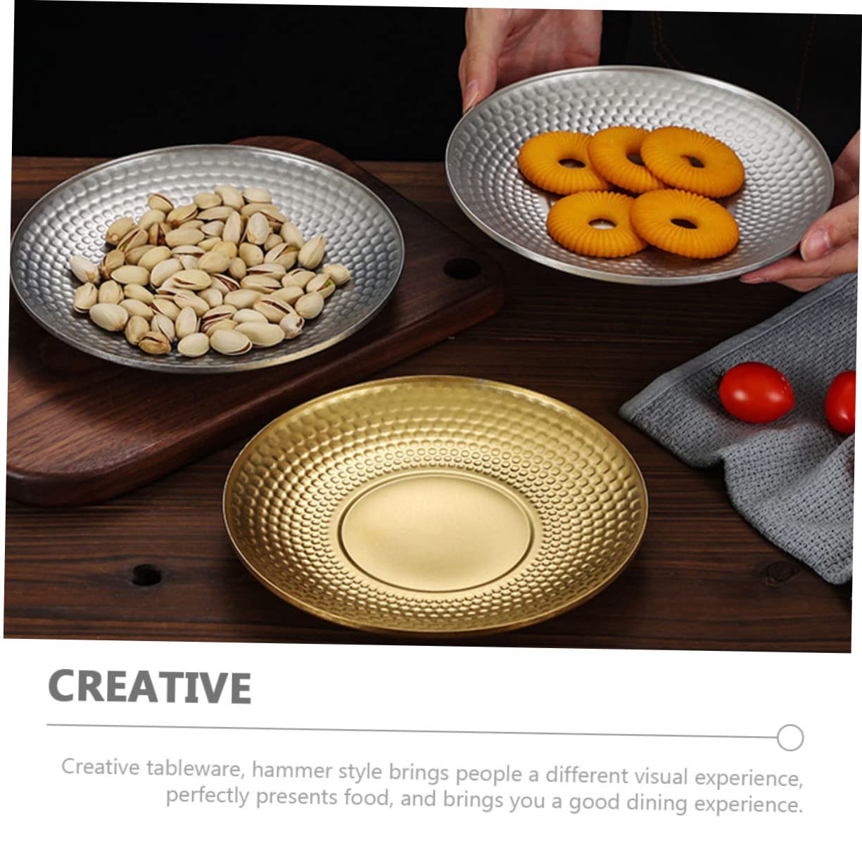 Amazon.co.jp: Mikinona 金属製デザートトレイ 屋外用フルーツプレート