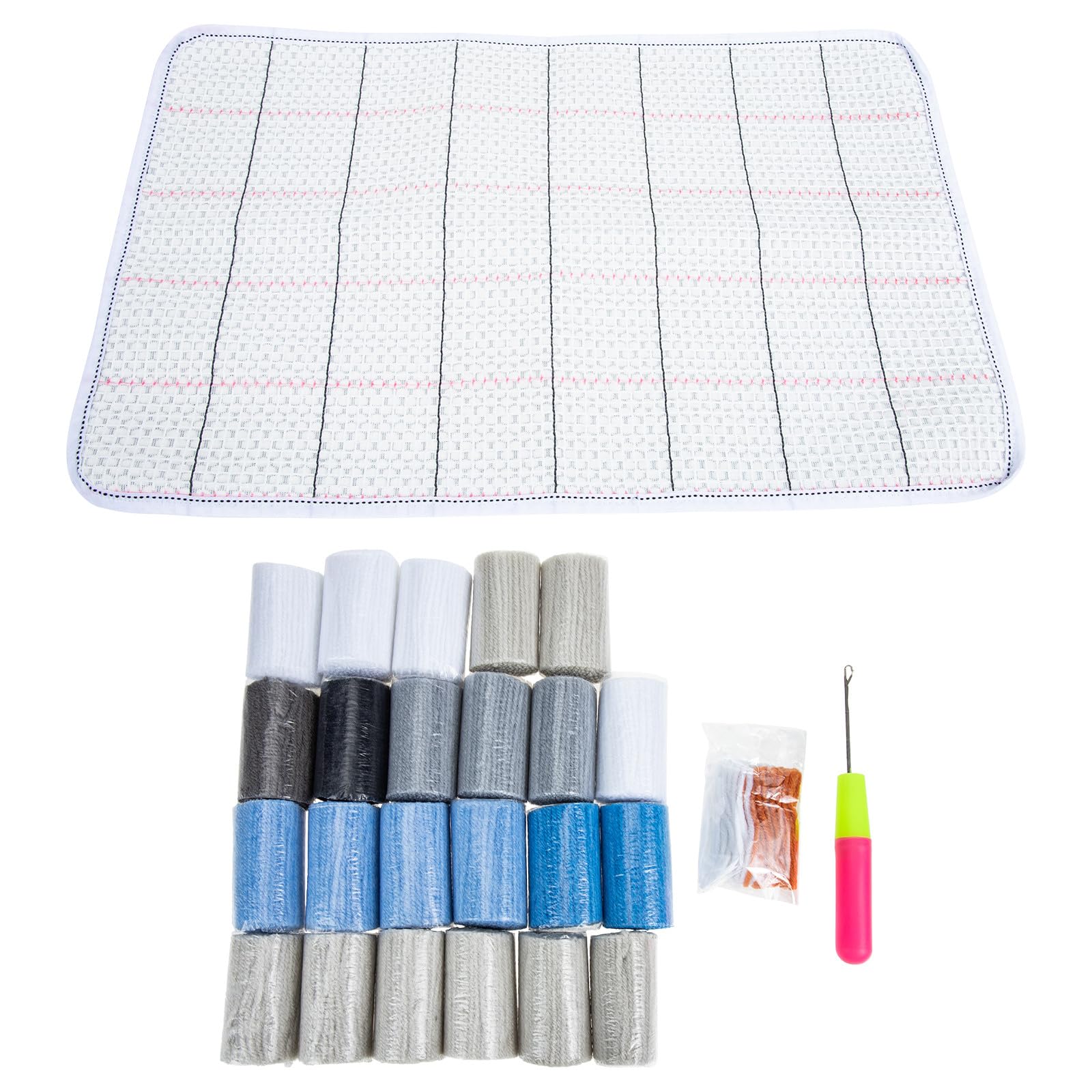 Kit de gancho de pestillo para alfombras sin nudos complejos Sosoport DIY 8