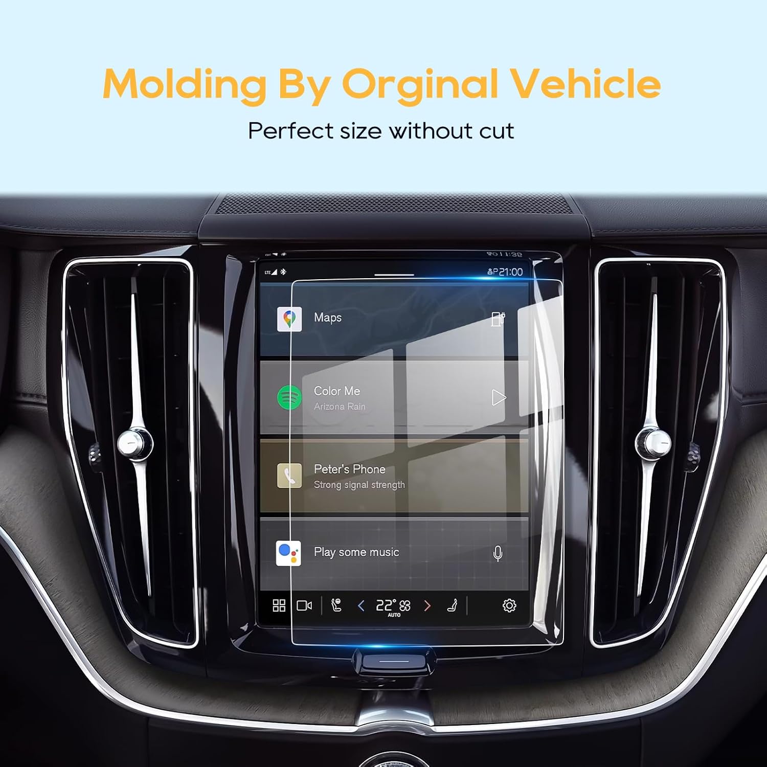 LFOTPP Sensus 8.7 Inch Screen Protector for Volv|o XC90(2021-2023), XC40(2021-2023), XC60(2021-2023), S60(2018-2023), S90(2017-2023), V60(2019-2023) V90(2019-2023) SPA Car Navigation Screen Protector Glass Infotainment Screen Center Touch Screen Protector Anti Scratch High Clarity