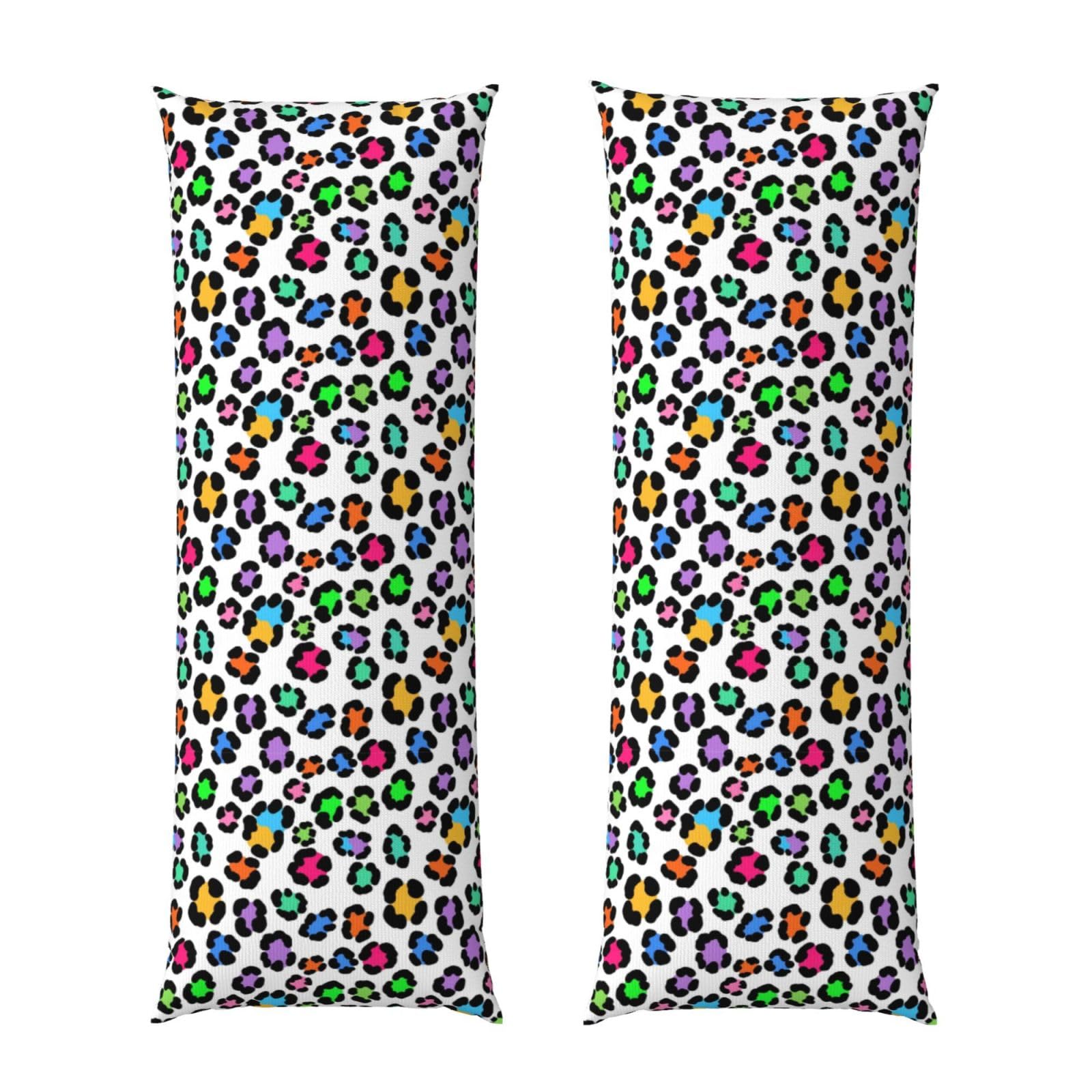 Body Pillow Cover 20x54 Inch, Colorful Cheetah Leopard Print, Luxury Cozy Long Pillowcase with Zipper, Softffy Rectangular Case for Couch Bed Home Hotel