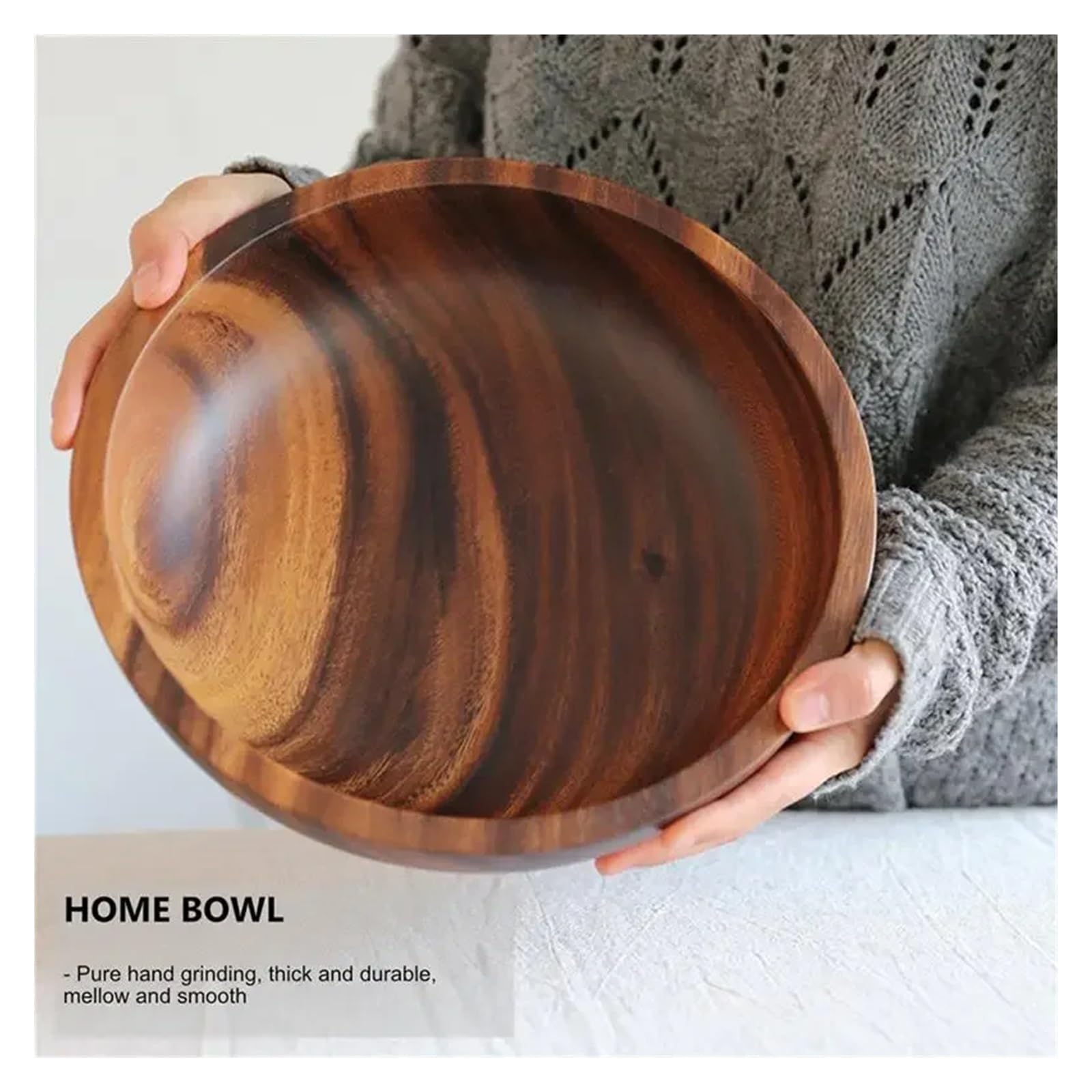 juego de cuencos para mezclar Cuenco de madera for ensalada de frutas, ideal for el hogar, restaurante, contenedor de alimentos, utensilios.(Color6)
