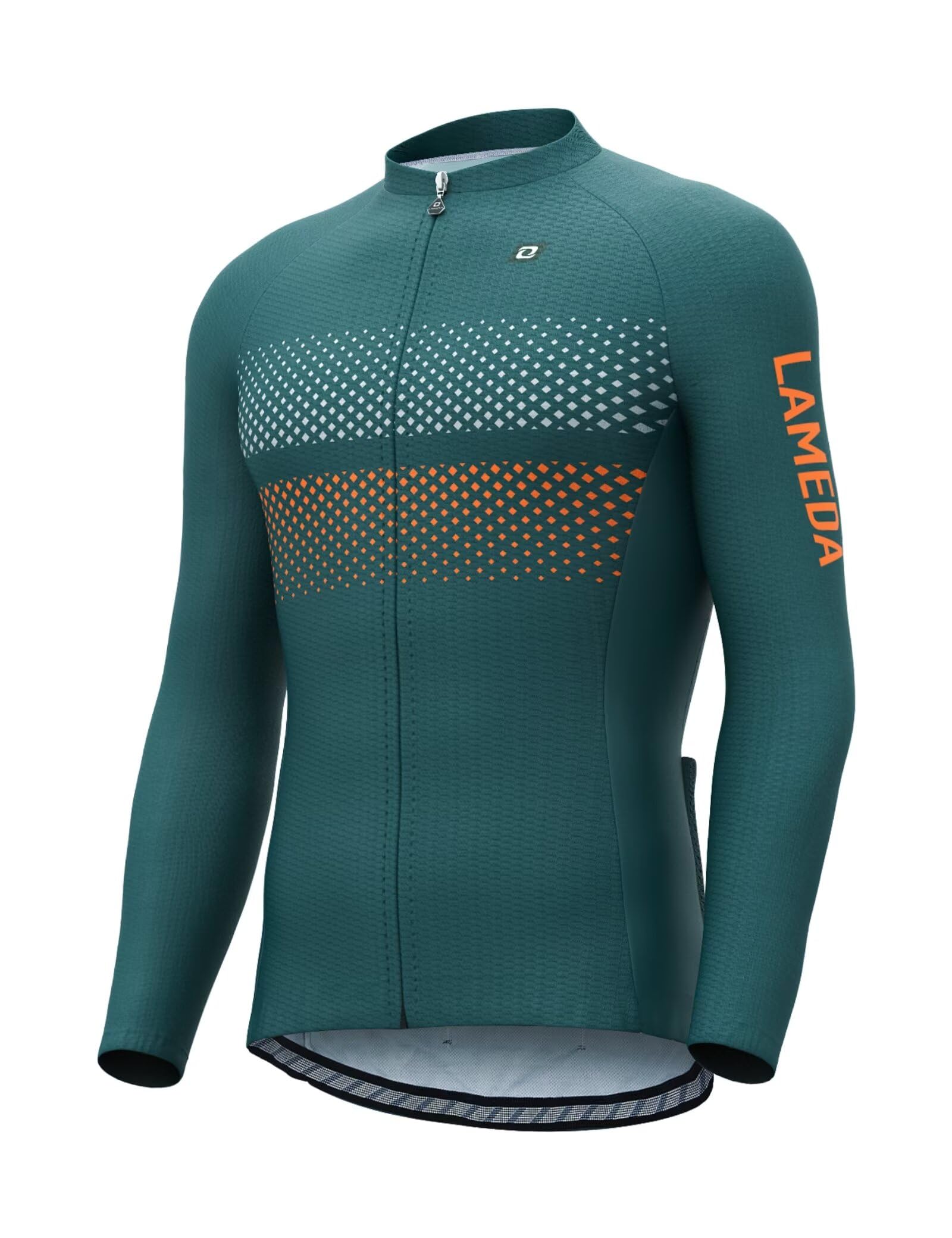 INBIKE - Maglia da ciclismo da uomo, a maniche lunghe, traspirante, leggera, ad asciugatura rapida, riflettente, con 3 tasche posteriori