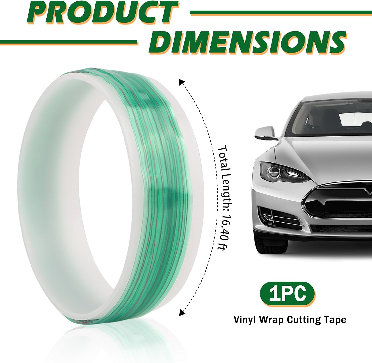 16.40 Ft Tape for Vinyl Wrap,Portable Vinyl Wrap Cutting Tape for Car Film Cutting,Multi-Purpose Vinyls Wraps Tapes Car Accessories for Cars/Suvs/Motorcycles/Boats