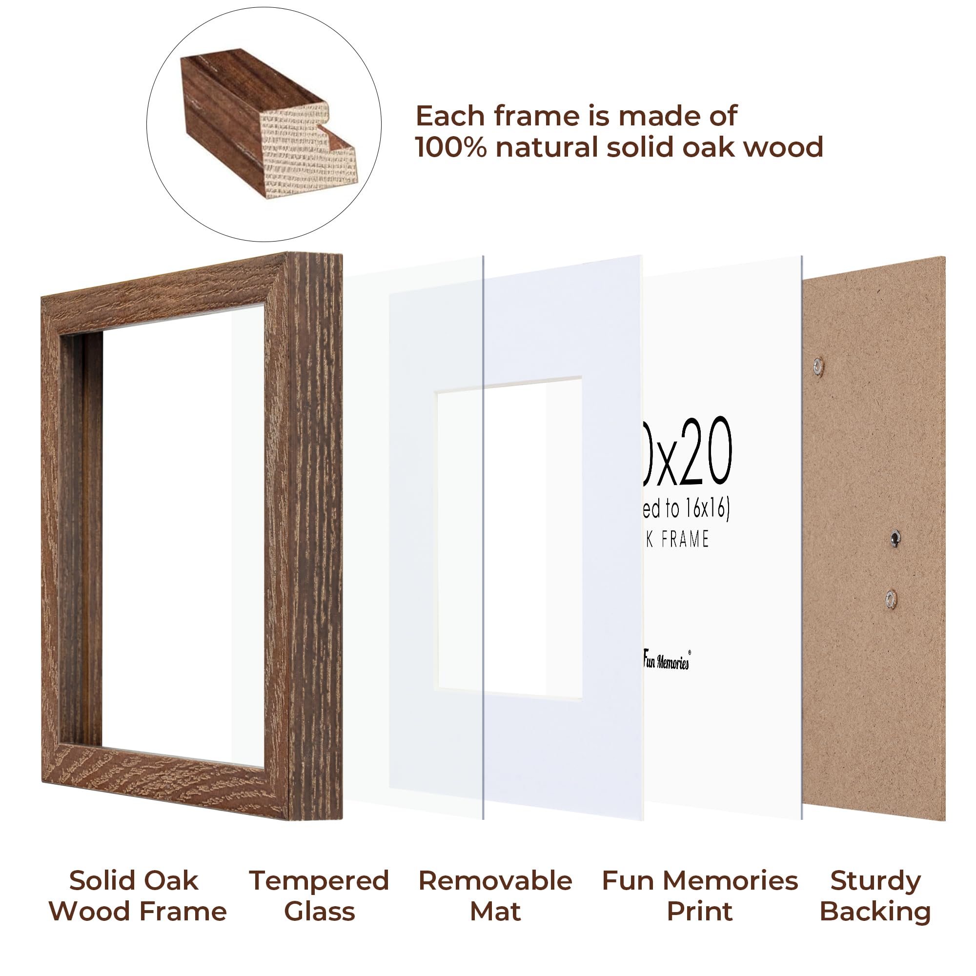 Amazon.com - Fun Memories 20x20 Square Picture Frames, Rustic