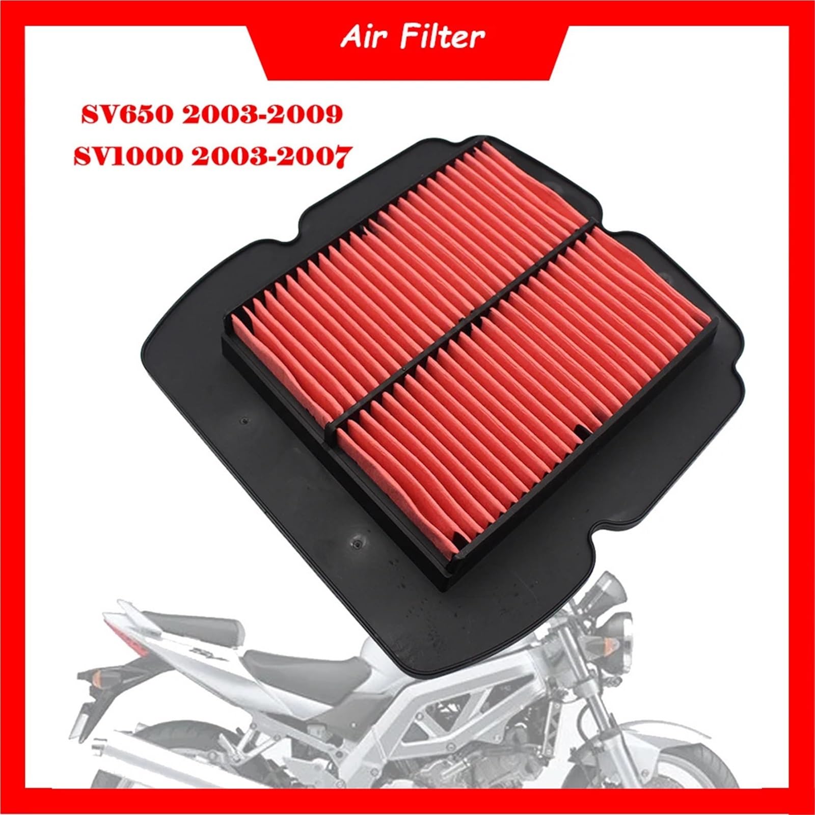Powłoka antybakteryjna‌ Element czyszczący filtra powietrza silnika motocykla pasuje do Suzuki SV650 SV650S ABS SV1000 SV1000S SV 1000 2003-2007