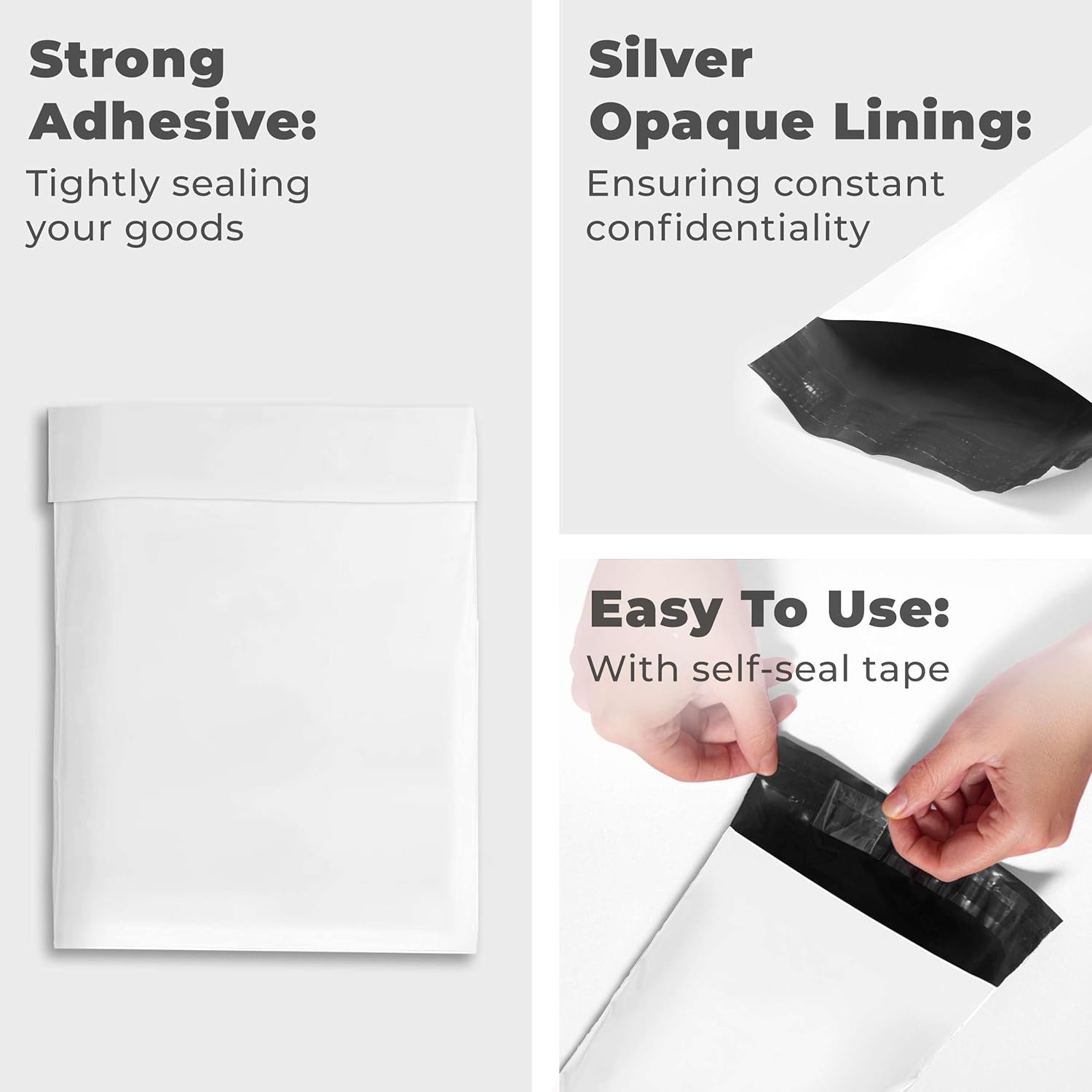 Small Poly Mailers 5x7, Solid White Shipping Bags - Tear And Puncture Free Poly Bags - Water Resistant Mailing Bags - Packaging Bags For Small Business - 100 Count - Image 3