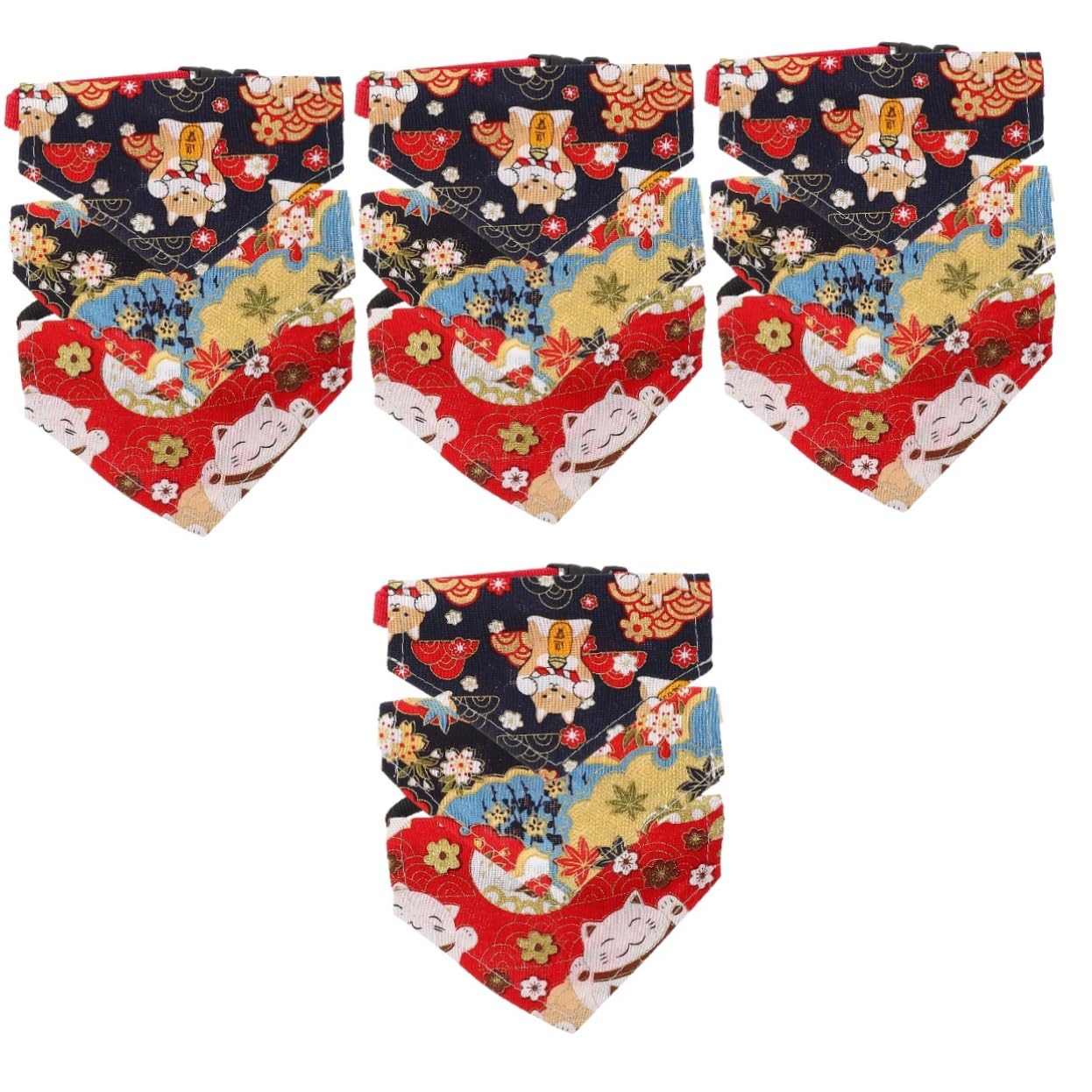 POPETPOP 12pezzi Sciarpe Per Gatti Cotone Con Design Adorabile Accessori Triangolari Per Animali Domestici Per Feste e Occasioni Speciali Taglia