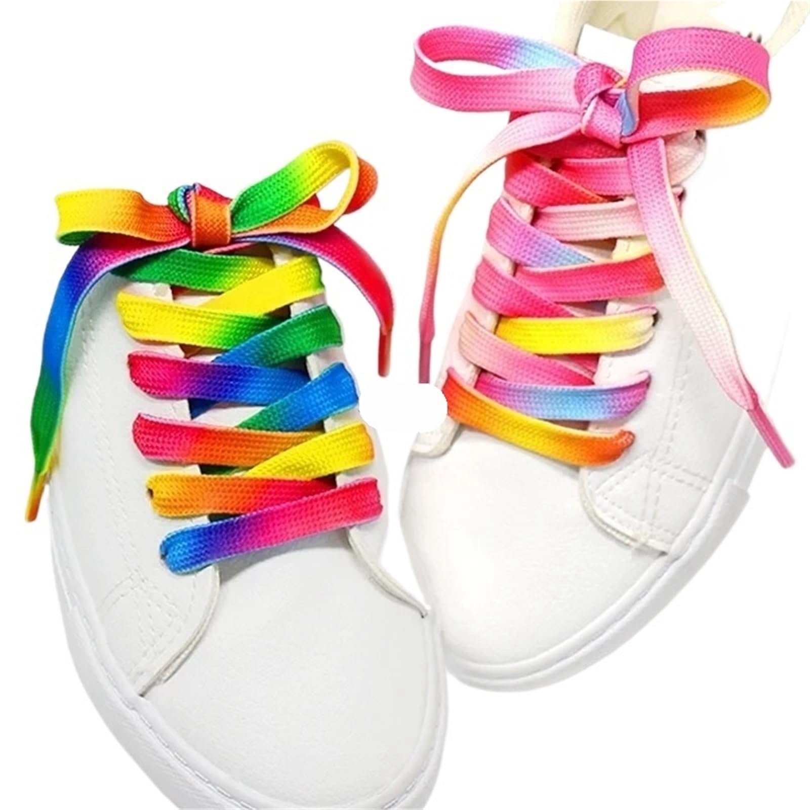 5 Paar bunte flache Schnürsenkel mit Regenbogen-Farbverlauf for High-Top-Canvas-Sneaker-Schnürsenkel Für Sneaker