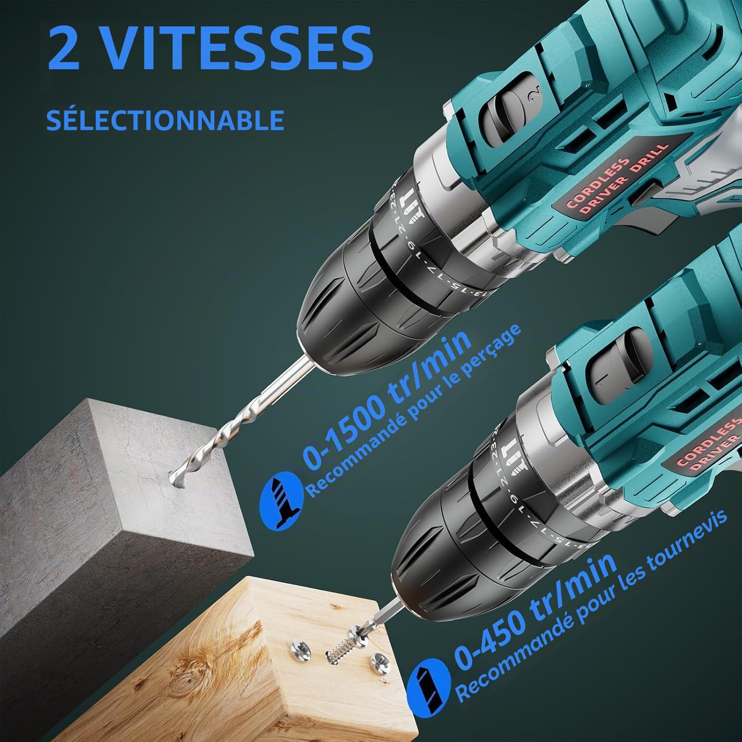 Perceuse Visseuse sans Fil 12V Compacte – Kit Complet pour la Maison : 25 Nm, 2 Batteries 2000 mAh, 25+3 Positions, Coffret 24 Accessoires avec Sac – Idéale pour Montage de Meubles & Bricolage