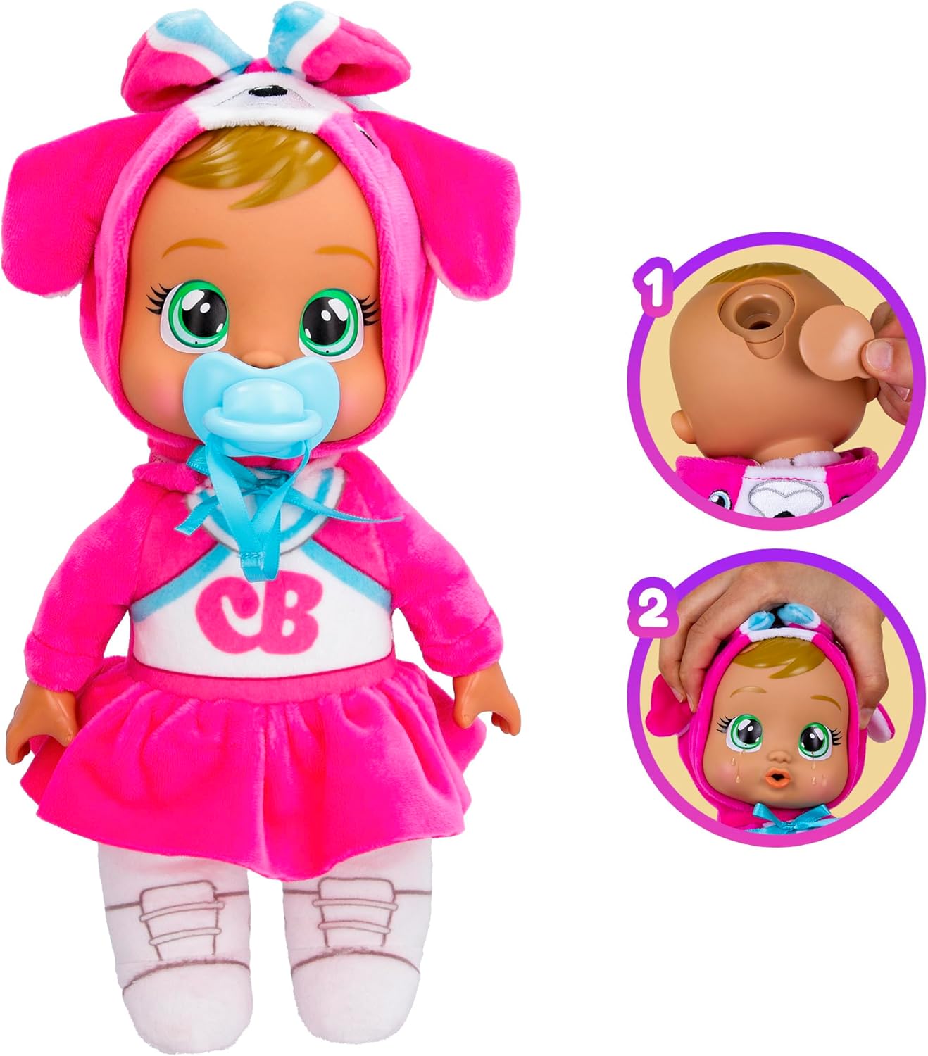 Cry Babies Tiny Cuddles Talents Roxy, Dressed Up As A Cheerleader and Cries Real Tears, 9 Inch Baby Doll