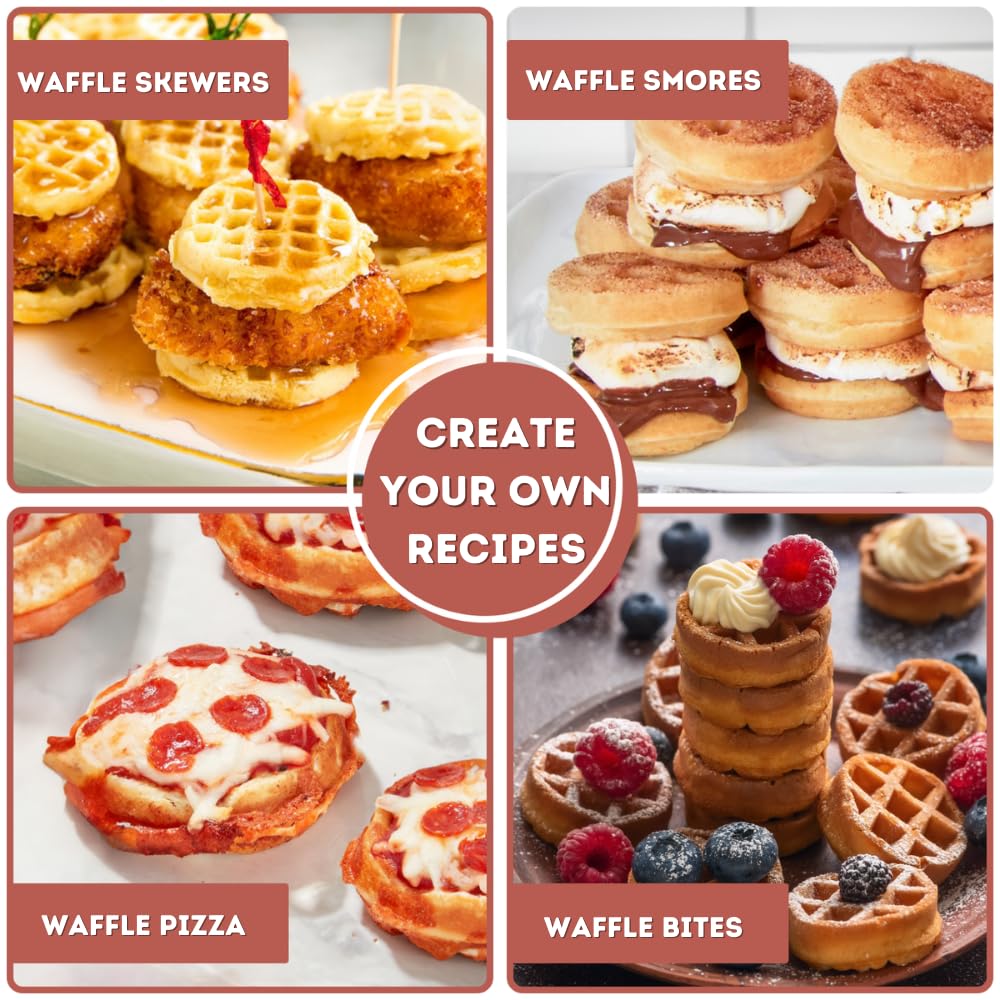 Amazon.com: 16 PCS Mini Waffle Maker Machine, Nonstick Waffles