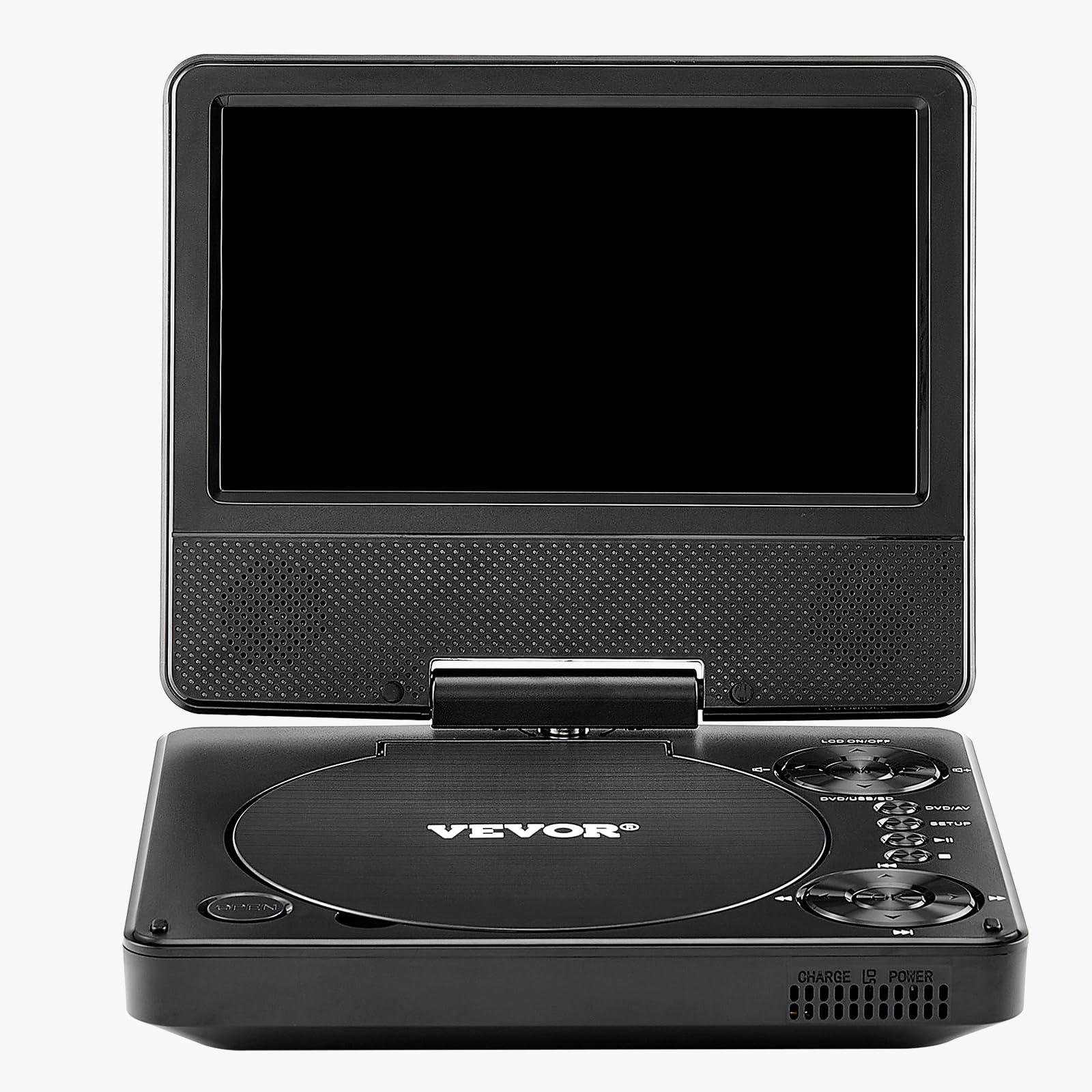 VEVOR Lettore DVD Portatile, Schermo HD Girevole da 7 pollici, Batteria Ricaricabile Integrata con Durata di 4 Ore, Altoparlante Doppio, Supporto Sincronizzazione TV/USB/Scheda SD/CD/DVD