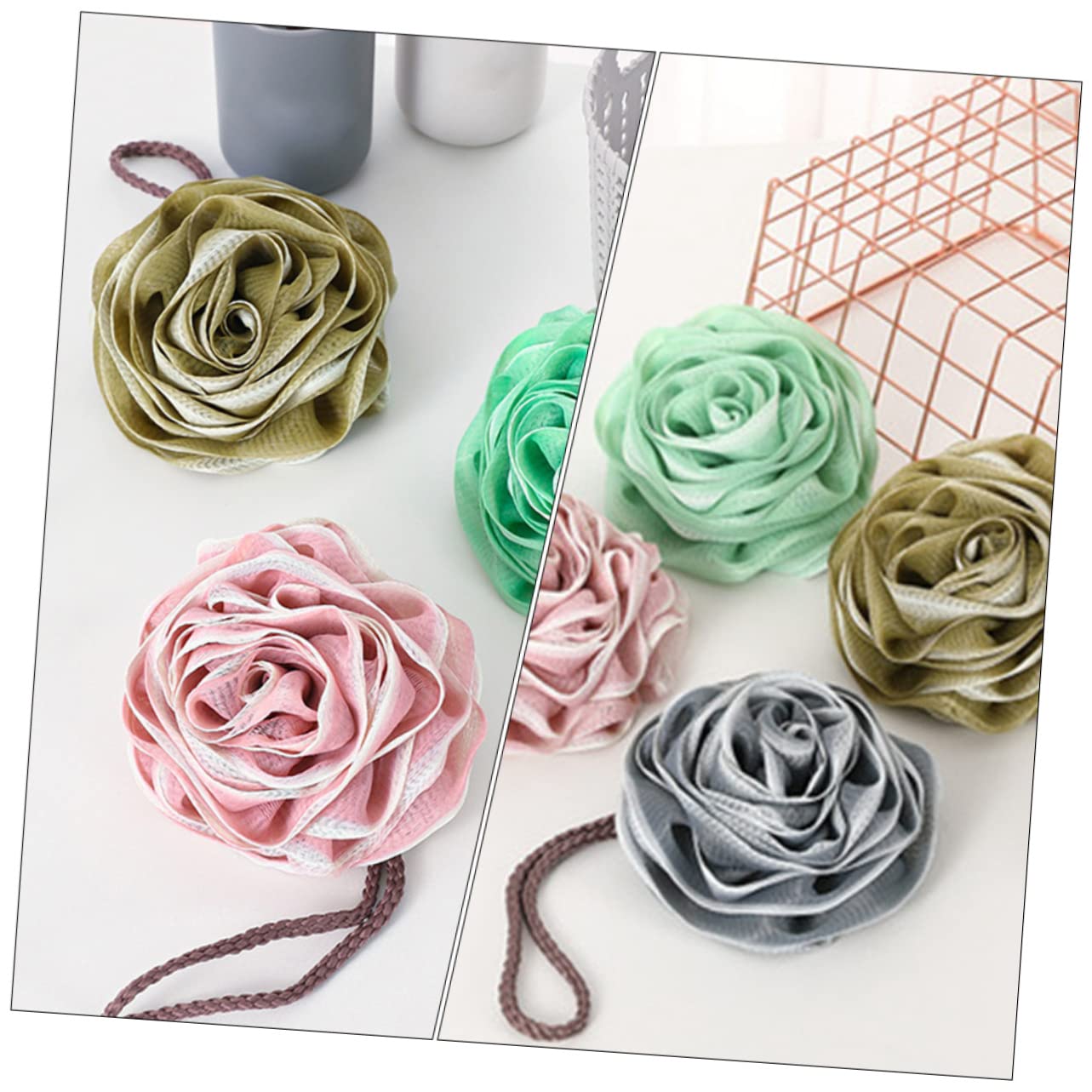 LIFKOME 4pcs Bath Scrubber Balls Skin Exfoliating Cleaners for Home Use Compact Design Quick Drying Deep Cleansing Bathing Tool for Relaxing Showers