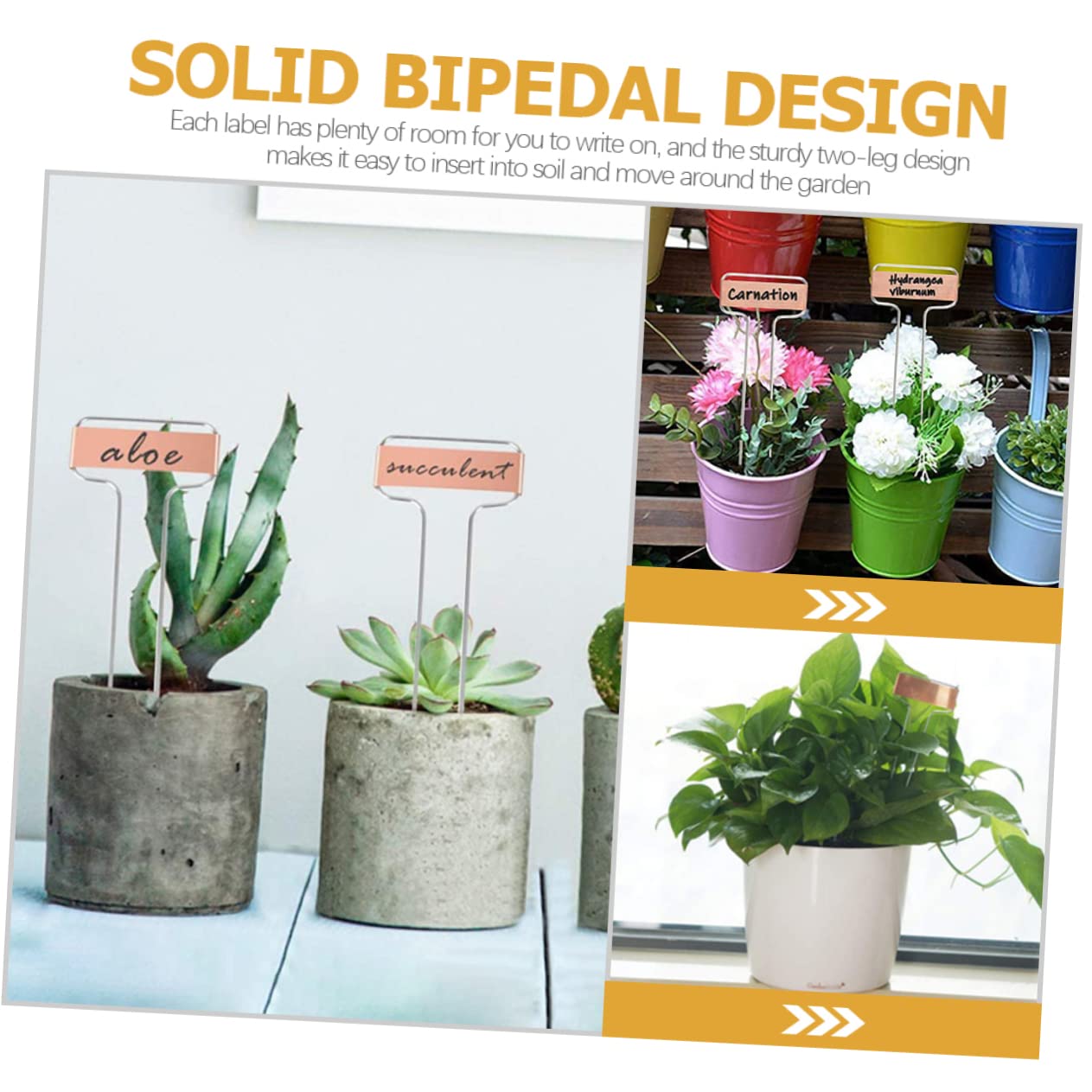 INOOMP 20 Pezzi Etichette per Piante da Giardino in Rame Metallico Supporto in Filo D'acciaio, Facili da Scrivere e Spostare per Aiuole e Giardini Rocciosi