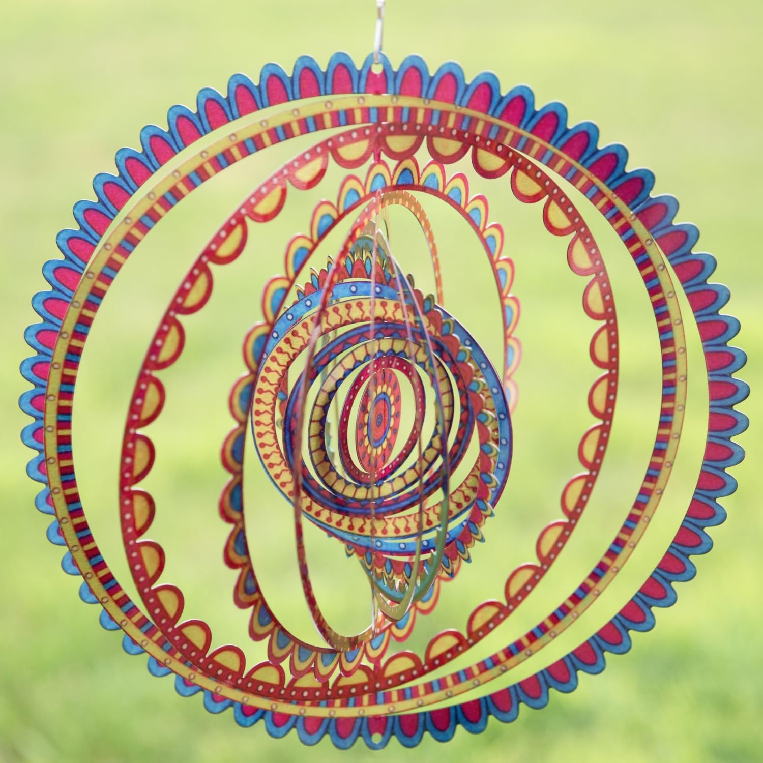 Sunrise Mandala 12'' Colorful Metal Kinetic Wind Spinner