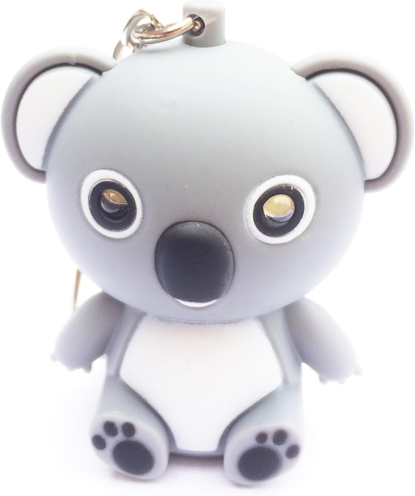 Dolphin.dyl® New fashion Cute Lovely Cartoon Koala Bear LED white Light Flashlight Keychain Keyring with Sound (Gray)