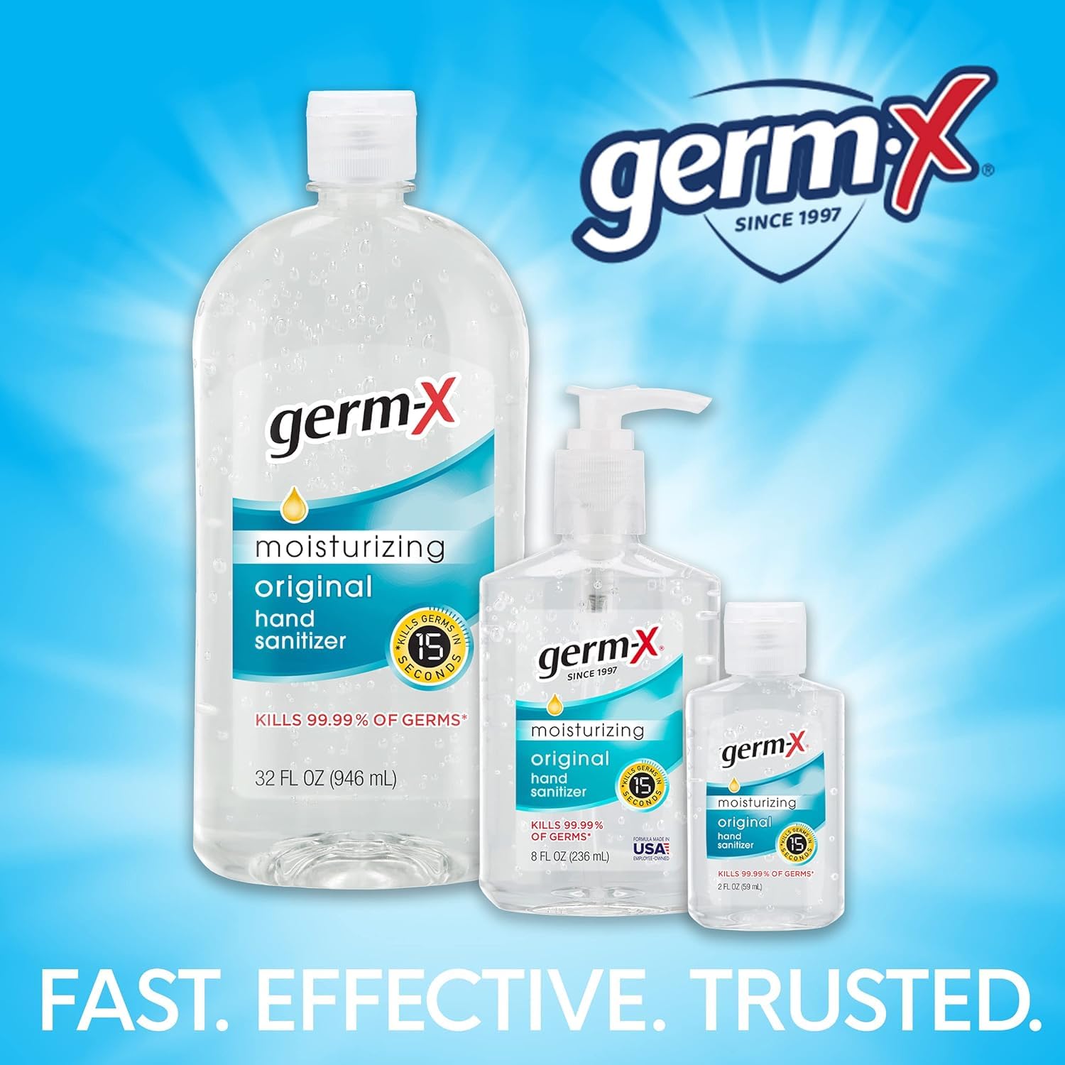 Germ-X Original Hand Sanitizer, 2 Fl Oz (Pack of 24), Less Drying Moisturizing Gel with Vitamin E, No Rinse Formula, Display Pack, Mini Travel Size for On-The-Go - Image 7