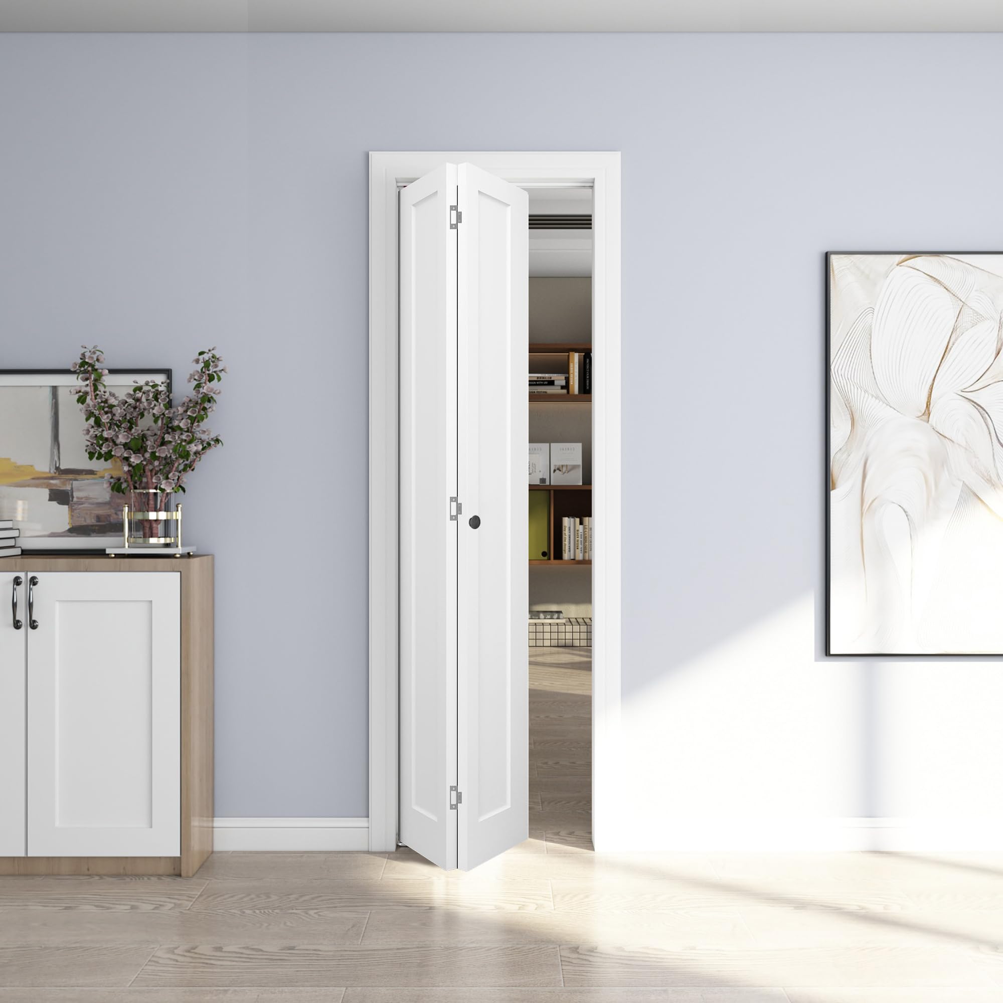 JUBEST 24 inch by 80 inch 1 Panel Primed Bifold Door