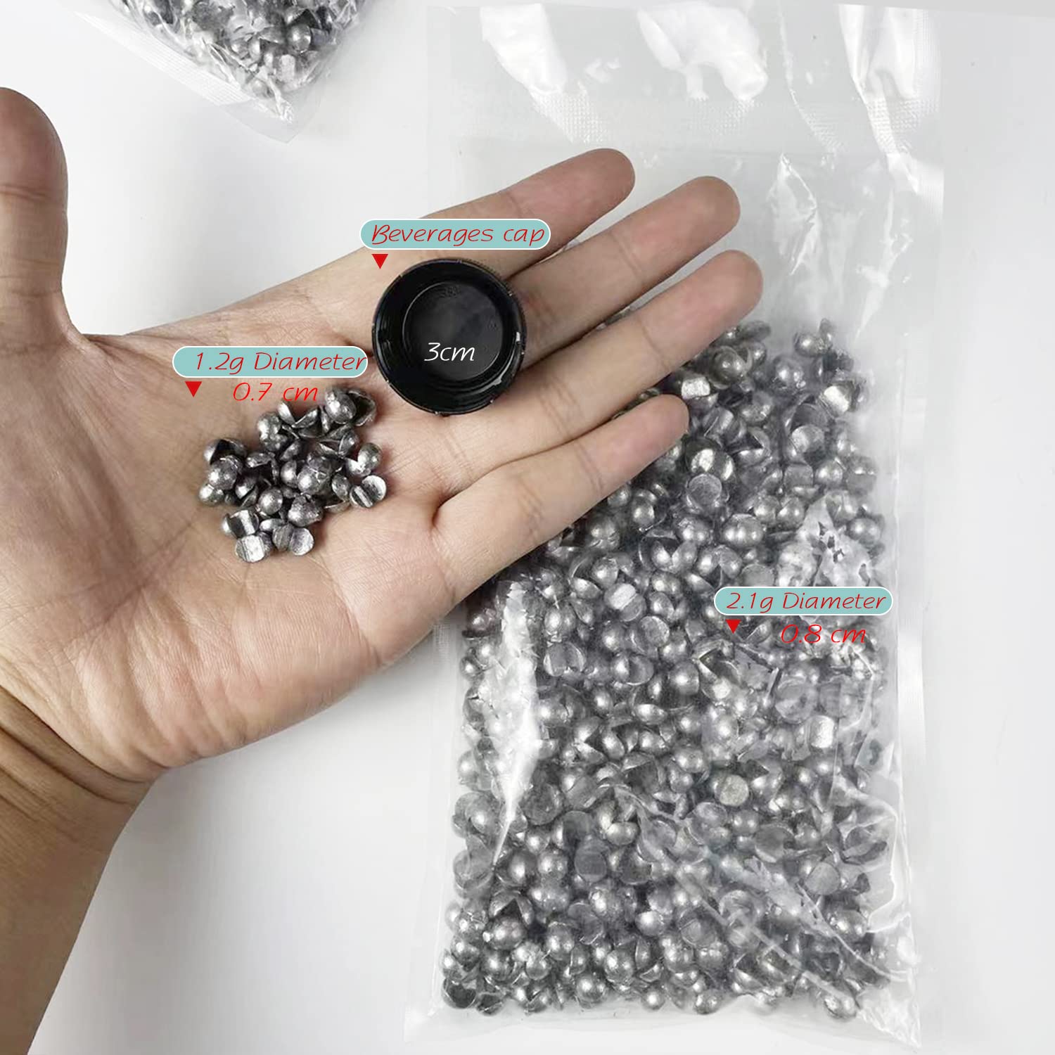 Kit de 500 Piezas Plomos de Pesca Apertura de Pesca Disparo Dividido Plomada de Pesca Redondas