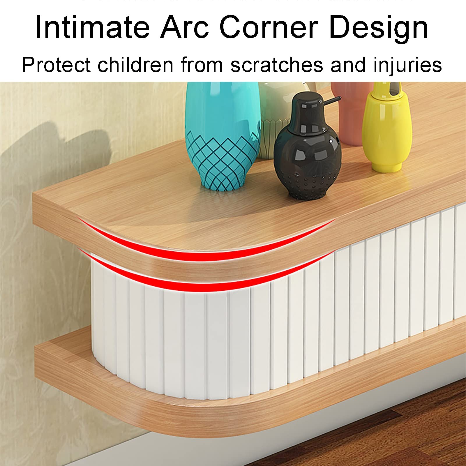 Mensola TV Fissata al Muro,Supporto TV Galleggiante/Mobile TV,Console TV in Legno per Soggiorno,Componente Mobile Centrale di Intrattenimento,per Console Audio/Video unità di Archiviazione