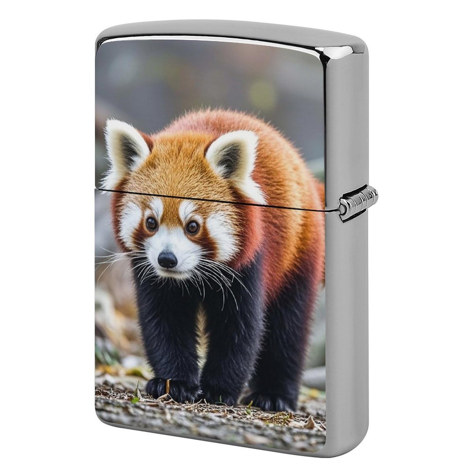 Little Red Panda Animal Lighter Case Vintage Metal Lighter Cover Reusable Lighter Protective Sleeve Unique Design Personalized Lighter Sleeve Holder Against Dust and Scratches