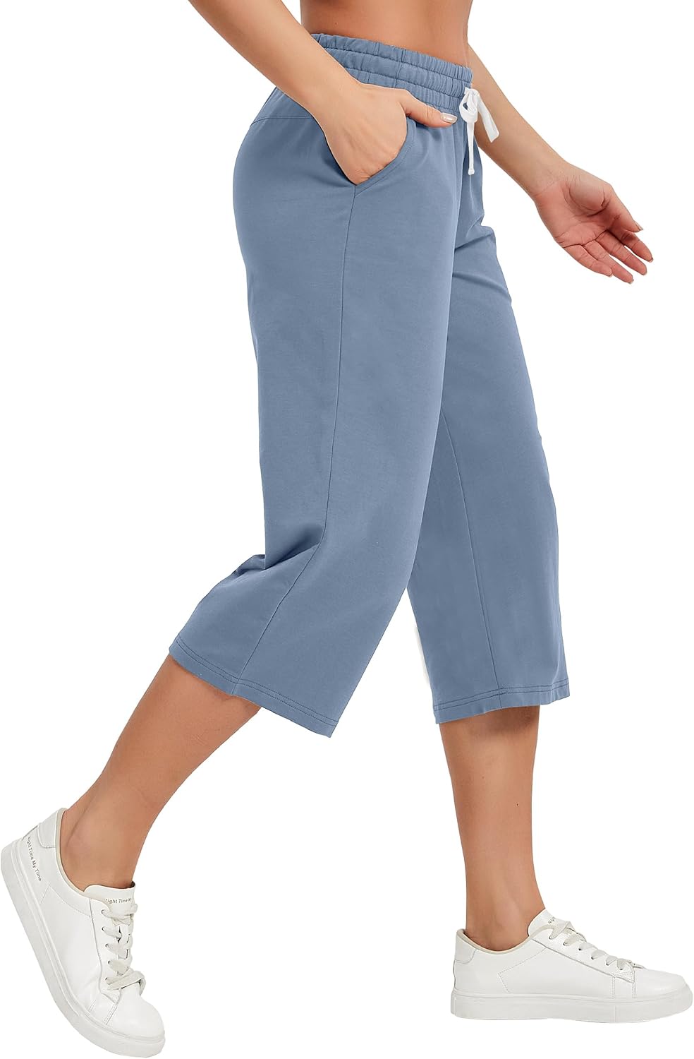 SPECIALMAGIC Women Capri Pants Cotton Yoga Wide Leg Pajama Pants Capris Sweatpants Sports - Image 2