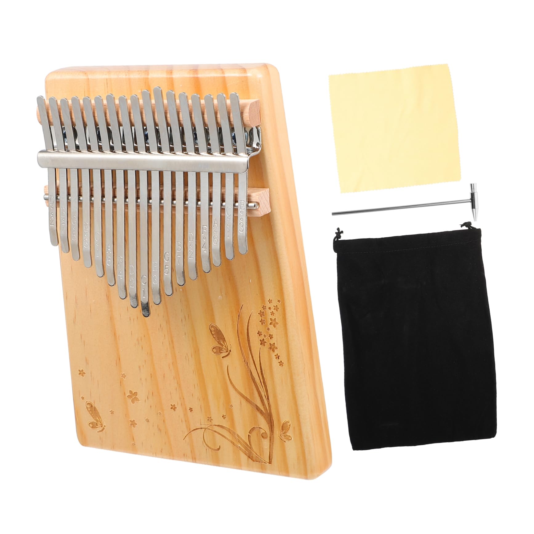 SUPVOX Portable 17-key Wooden Thumb Piano Beginner Student Kalimba Easy to Learn Perfect Children