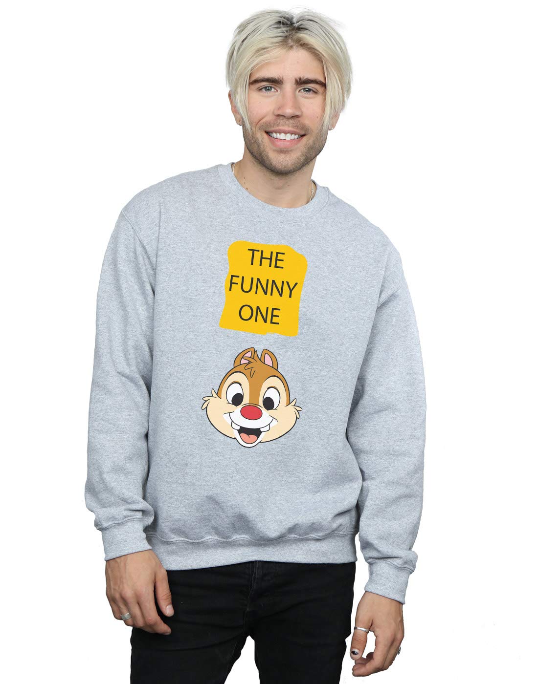 Disney Men's Chip N Dale The Funny One Sweatshirt Sport Grey XXXX-Large