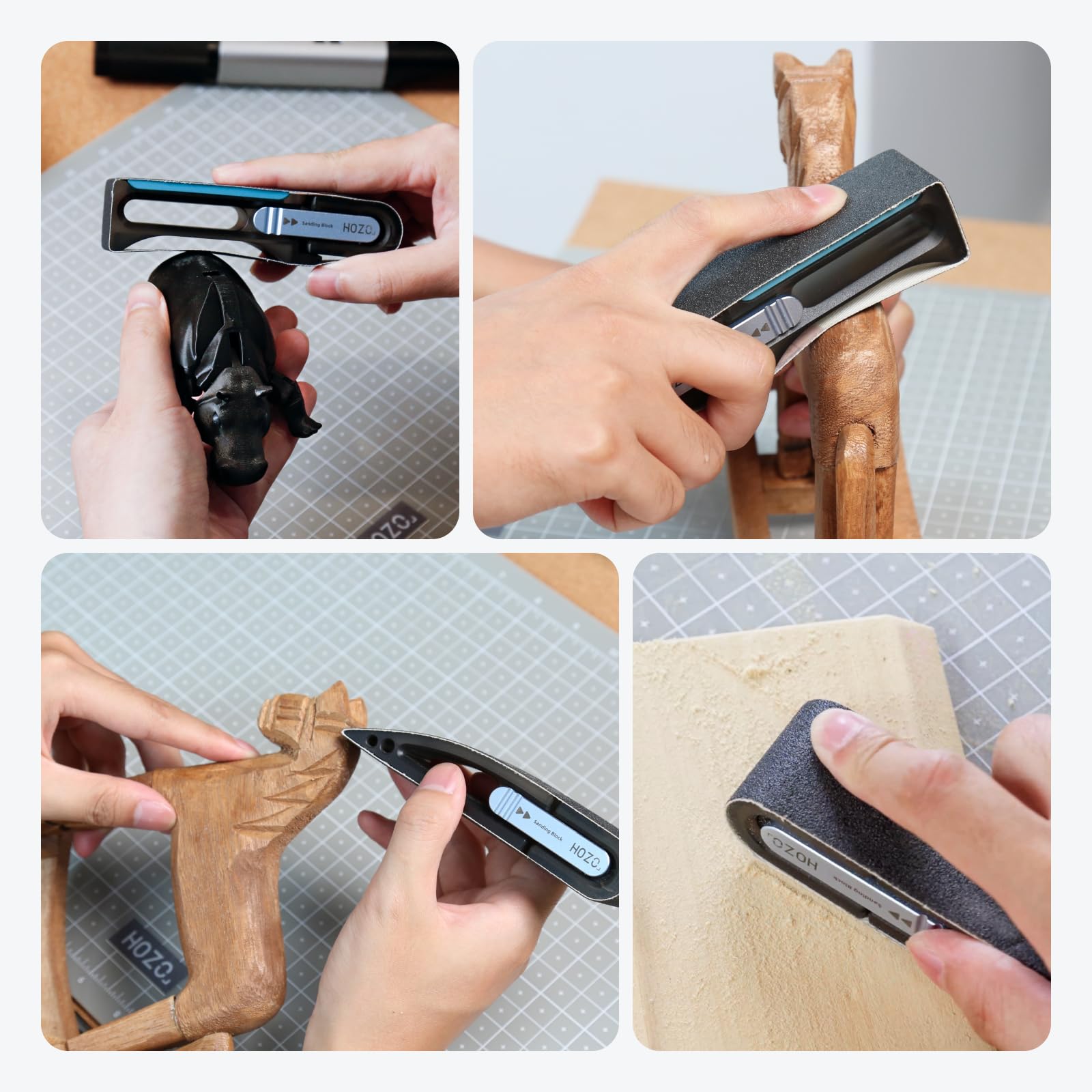HOZO 10 bandas de lijado, grano 120, para lijado en húmedo, reutilizables para un uso prolongado, material de lijado duradero para un acabado preciso, para bloque de lijado NeoBlock