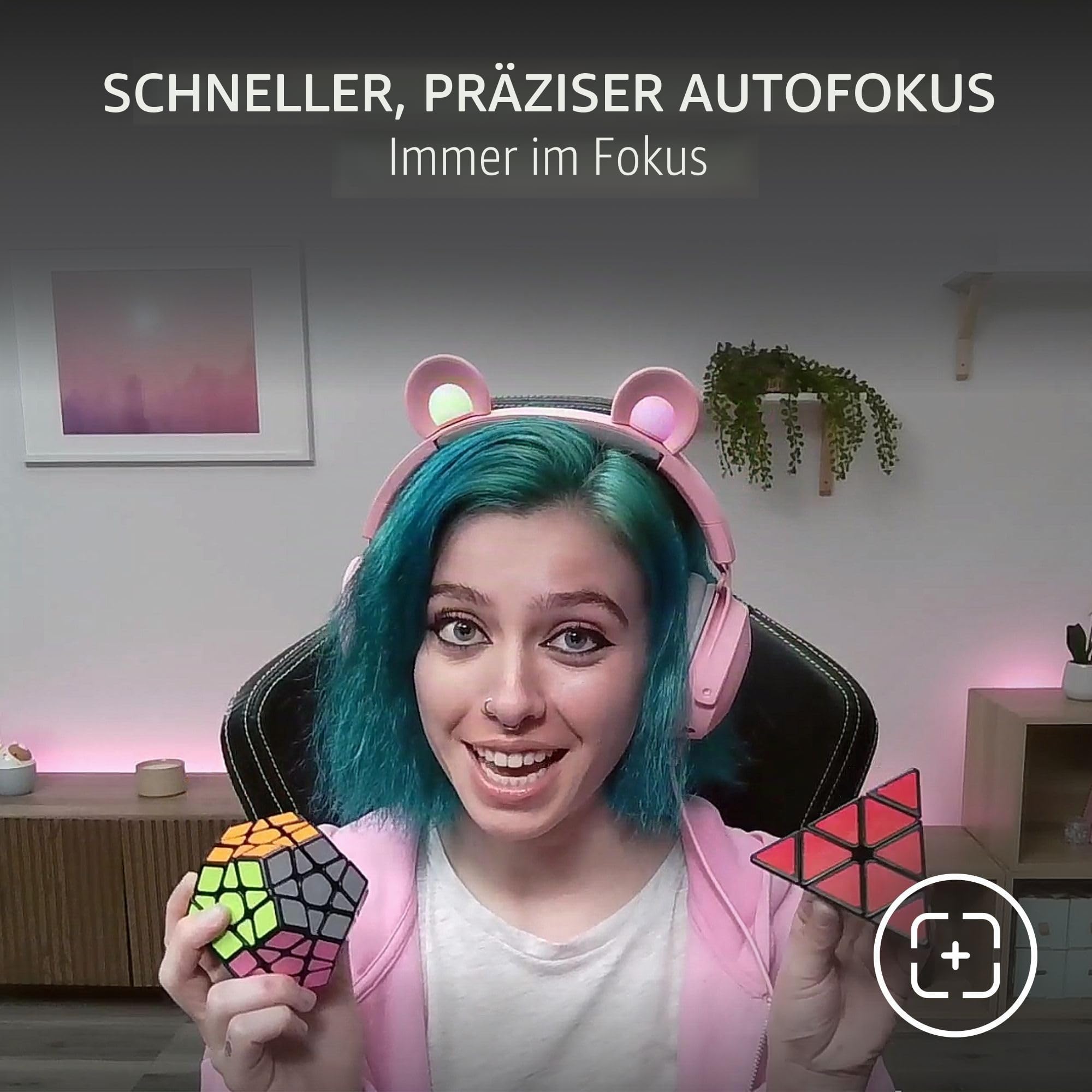 Razer Kiyo X - USB-Webcam für Streaming in Full-HD (1080p 30 FPS oder 720p 60 FPS, Autofokus, Plug + Play, vollständig anpassbare Einstellungen, flexibel zu befestigen) Schwarz