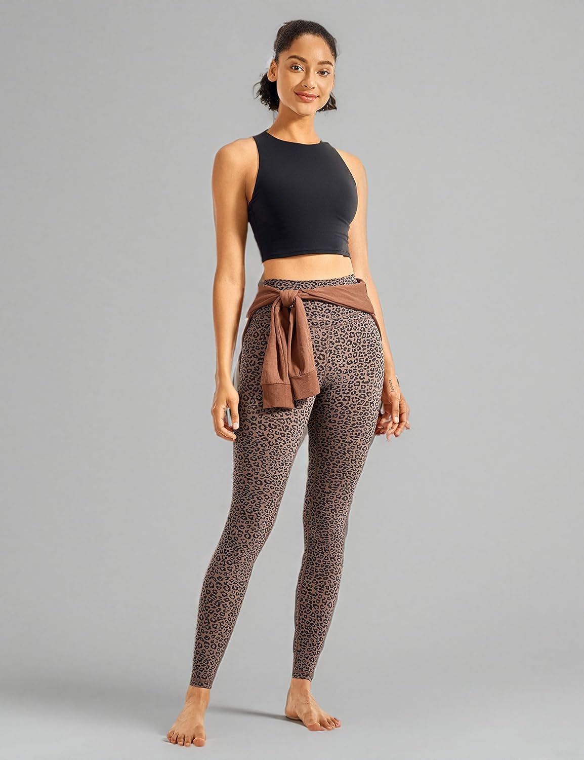 CRZ YOGA Women's Naked Feeling I Workout Leggings 28 Inches - High Waisted Full-Length Yoga Pants Leopard-Print 2 Small