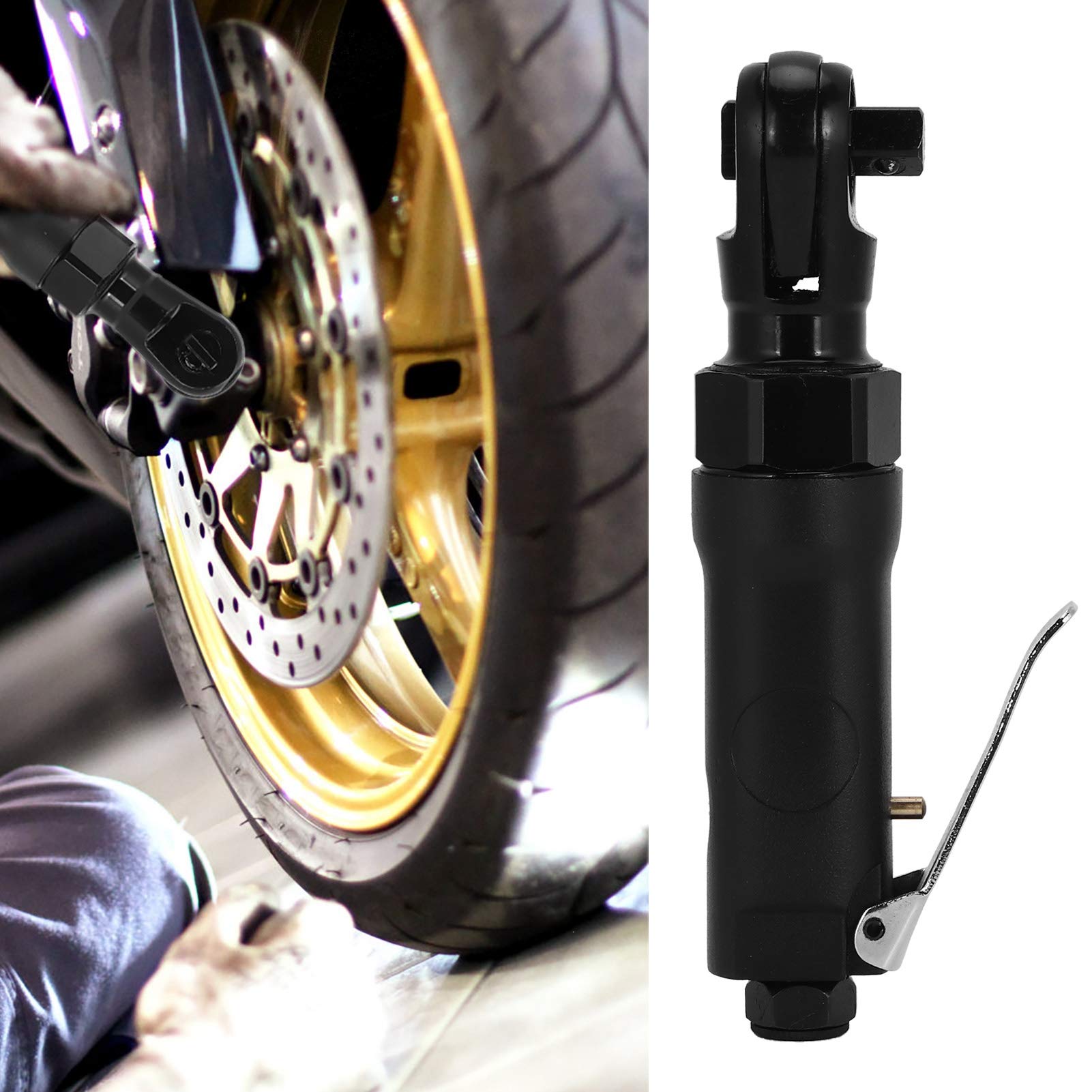 Cryfokt Mini Llave de Trinquete Neumática Portátil de 3/8, Ligera para Uso Doméstico y Profesionales