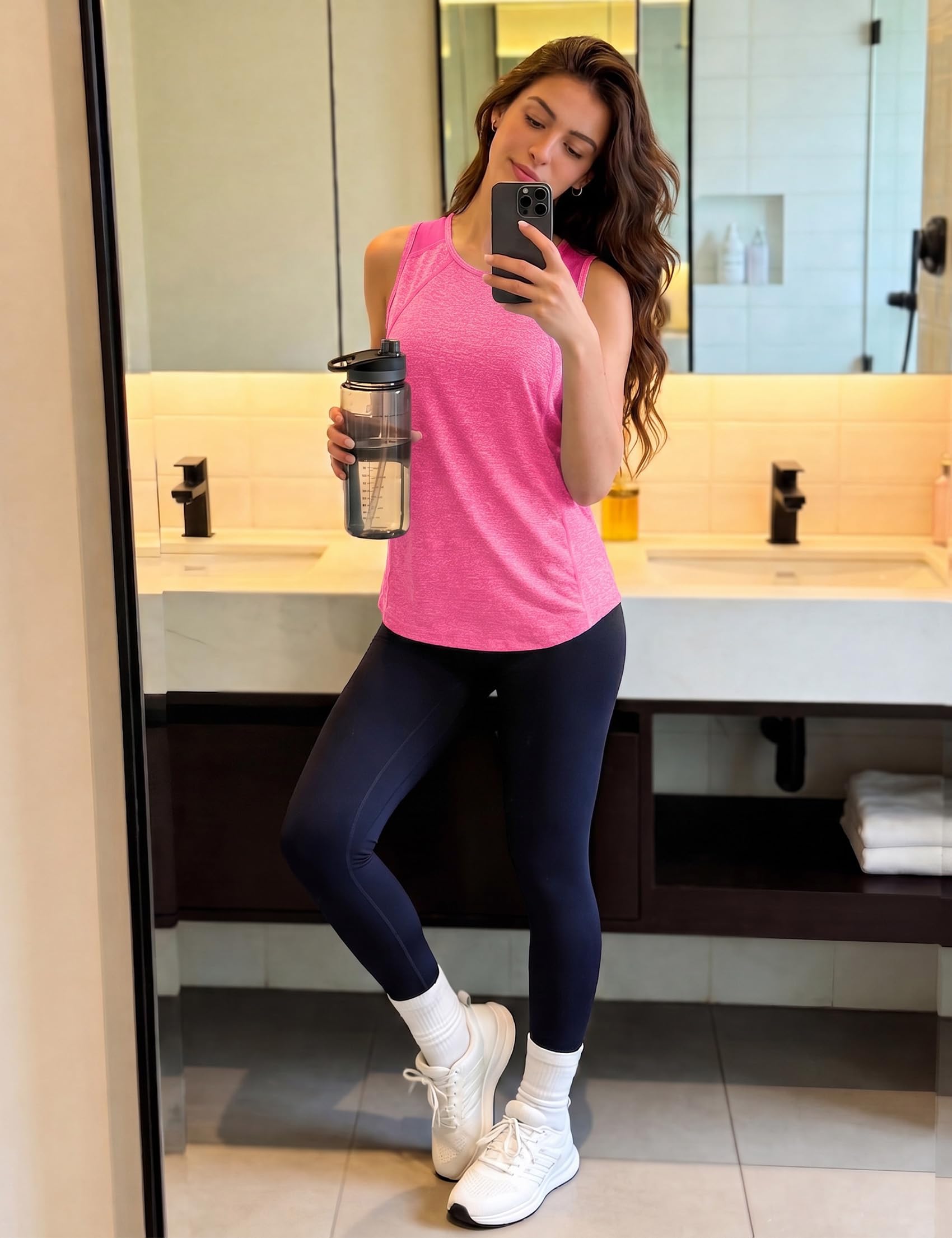 Damski podkoszulek sportowy podkoszulek do biegania z okrągłym dekoltem koszulka bez rękawów lekki sportowy oddychający top do jogi siatkowy tył Tank top szybkoschnący do fitnessu tenis