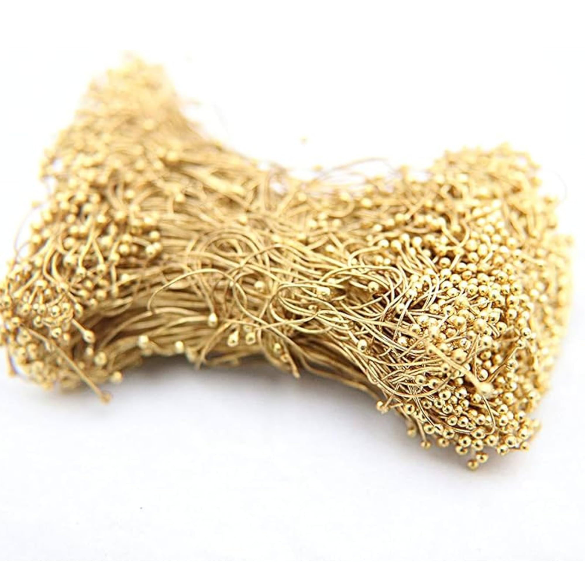 100 Gram (1000 Pieces) Brass Head pin for Beading - Double Sided Ball Head Brass Pin - for Making Jewelry & Imitation (Brass, 7cm, 1000 Pcs)-image-0