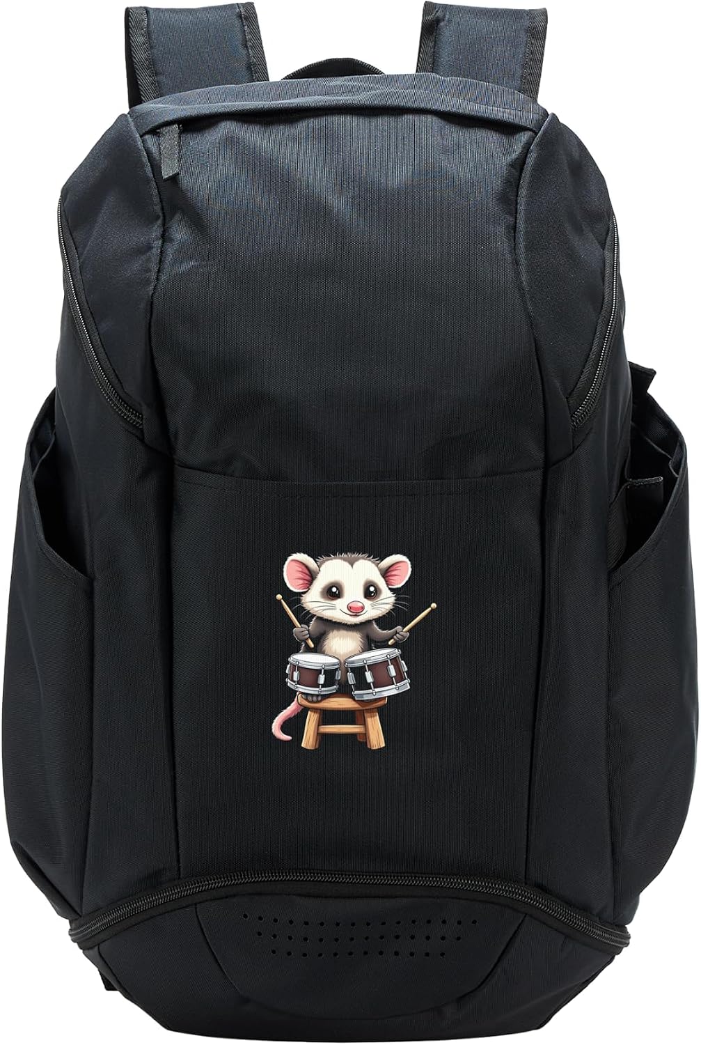 Cute Opossum Drum Set Animal Cartoon Music Sport Backpack