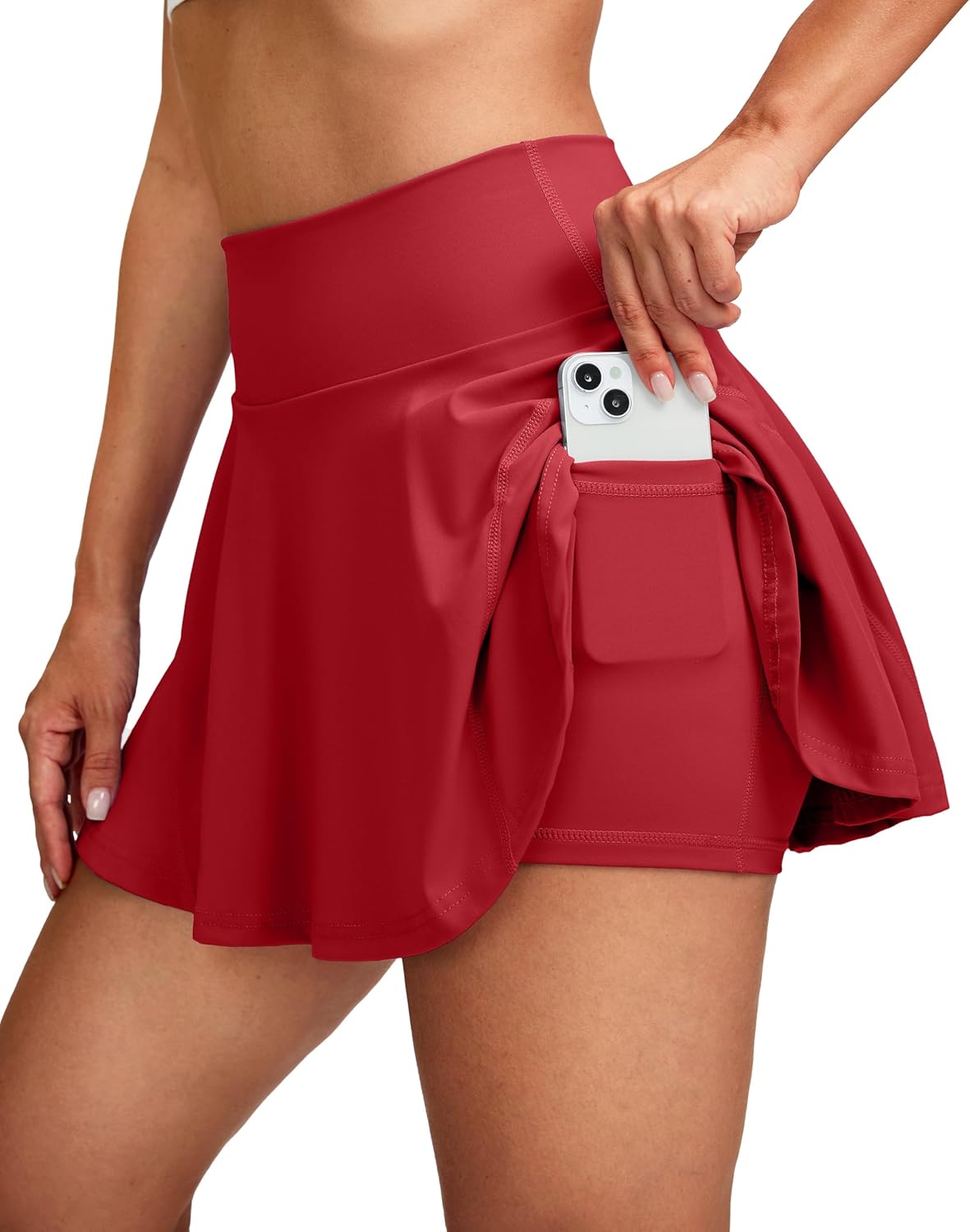 SANTINY Pleated Tennis Skirts for Women with Pockets Women's High Waisted Running Workout Athletic Golf Skorts Skirts