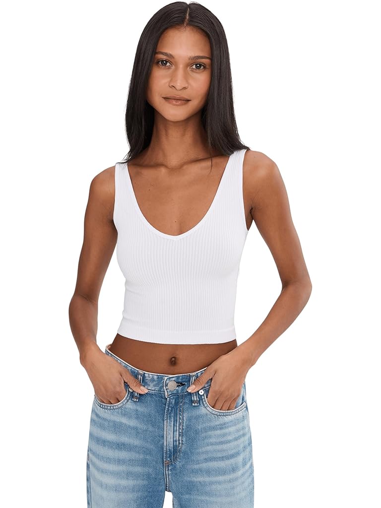 White Free People Solid Rib Brami