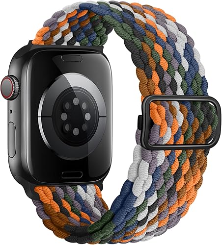 Miniatura 2 de Qimela - Correas elásticas de nailon solo compatibles con Apple Watch Band de 1.77 pulgadas, 1.73 pulgadas, 1.65 pulgadas, para mujeres y hombres,