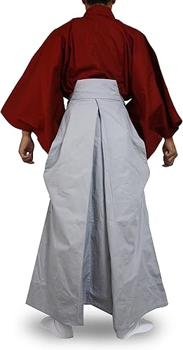 Miniatura 2 de Edoten Uniforme japonés Samurai Hakama Ropa tradicional japonesa Kimono RD×GY S, Hkmrdgy2