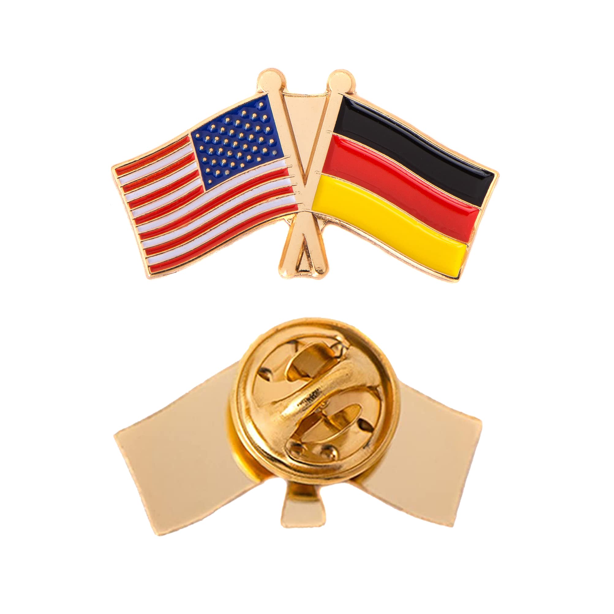 Desert Cactus Germany Lapel PIn Country Enamel with United States USA Souvenir Hat Men Women Patriotic German (Double Flag Pin)