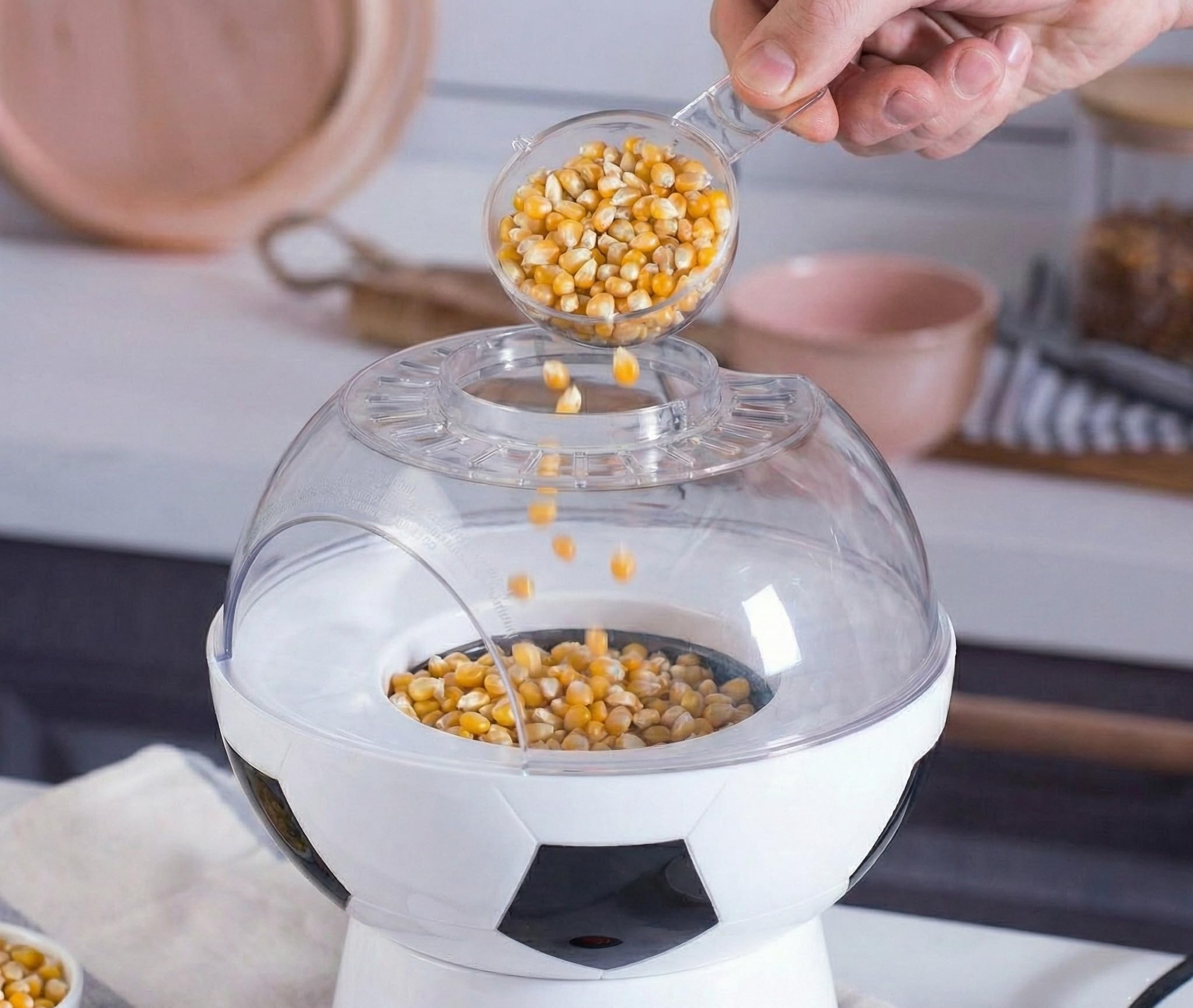 AARKRI SALES Football‑Shaped Popcorn Machine - Fun Soccer Ball Style Hot Air Popcorn Maker for Home, Movie Nights & Game Day | Quick & Healthy Oil-Free Snack Popper 2